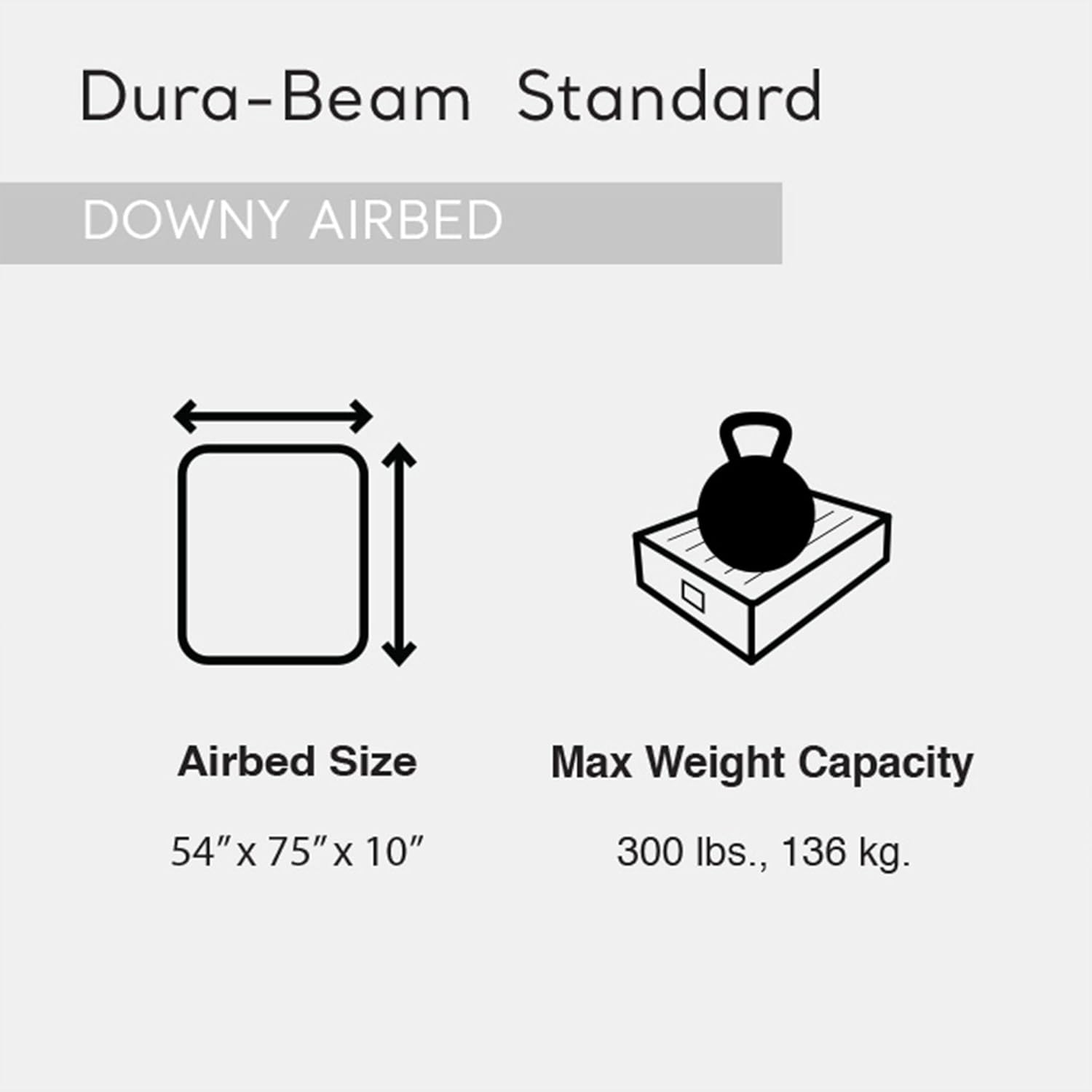 Intex 64762E Dura-Beam Standard Downy Air Mattress: Fiber-Tech – Full Size – Built-in Foot Pump – 10in Bed Height – 600lb Weight Capacity - Image 2