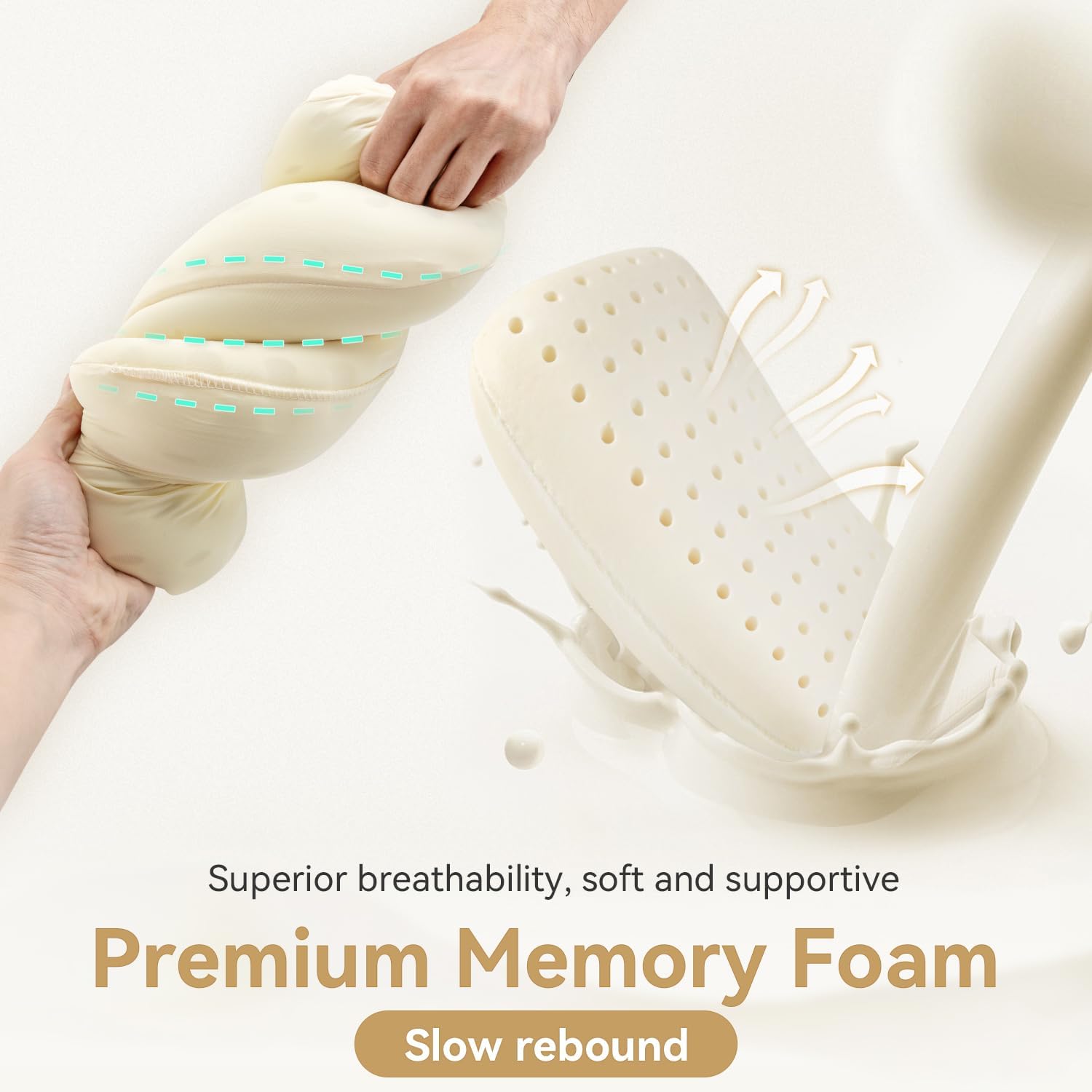 HIKEMAN Camping Memory Foam Pillow - Ultralight Travel Pillow,Backpacking Pillow with Removable Cover,Ergonomic Pillows,Neck Lumbar Support for Outdoor Camp,Sport,Hiking,Backpacking Sleep (Army Green) - Image 2