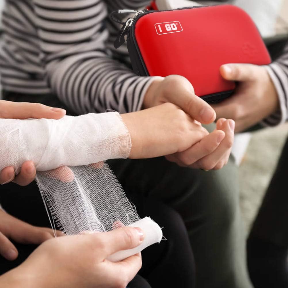 I GO 85 Pieces Hard Shell Mini Compact First Aid Kit, Small Personal Emergency Survival Kit for Travel Hiking Camping Backpacking Hunting Marine Car - Image 5