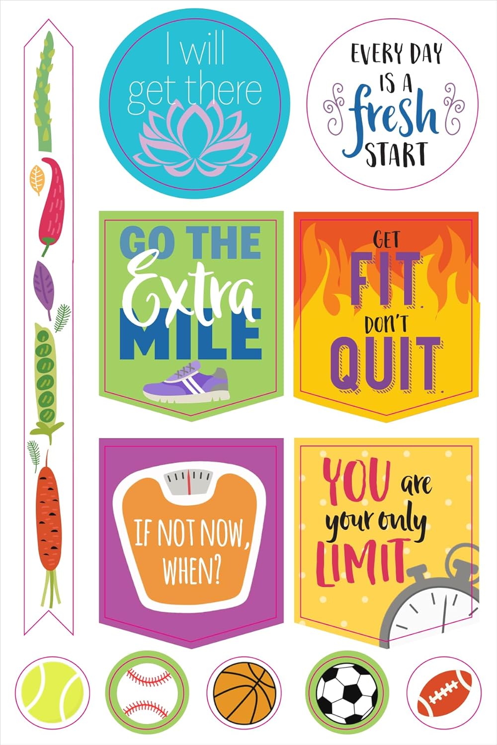 Essentials Health & Fitness Planner Stickers (Set of 325 Stickers) - Image 6