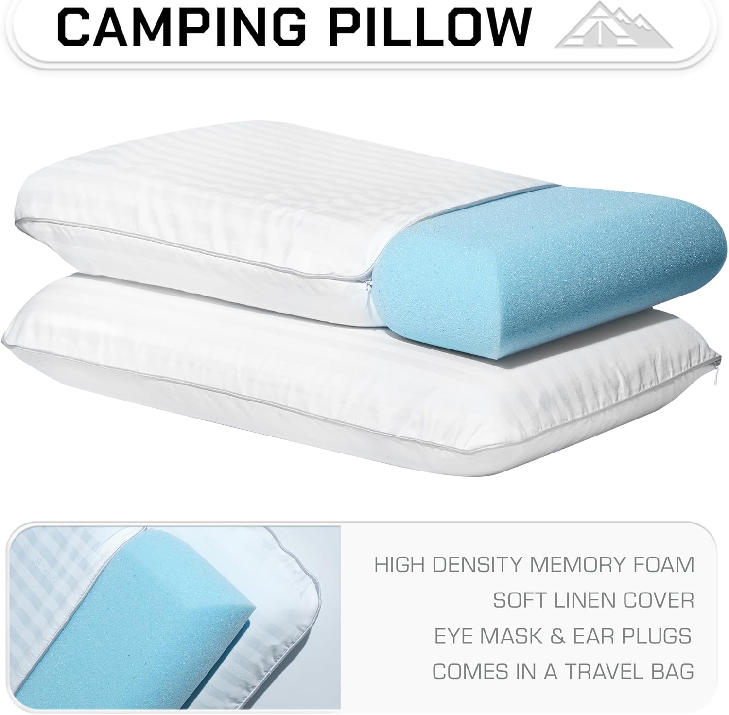 Camping Pillow 2 Pack — Camp Pillow, Backpacking Pillow — for Sleeping Bag & Hiking, Reliable & Comfortable - Image 2