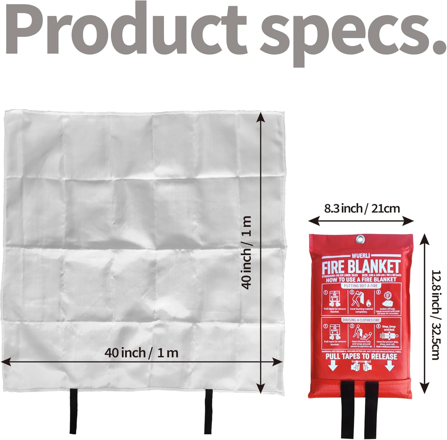 Fire Blanket for Home and Kitchen,40" x 40",4 Pack,Emergency Fire Blanket - Image 6