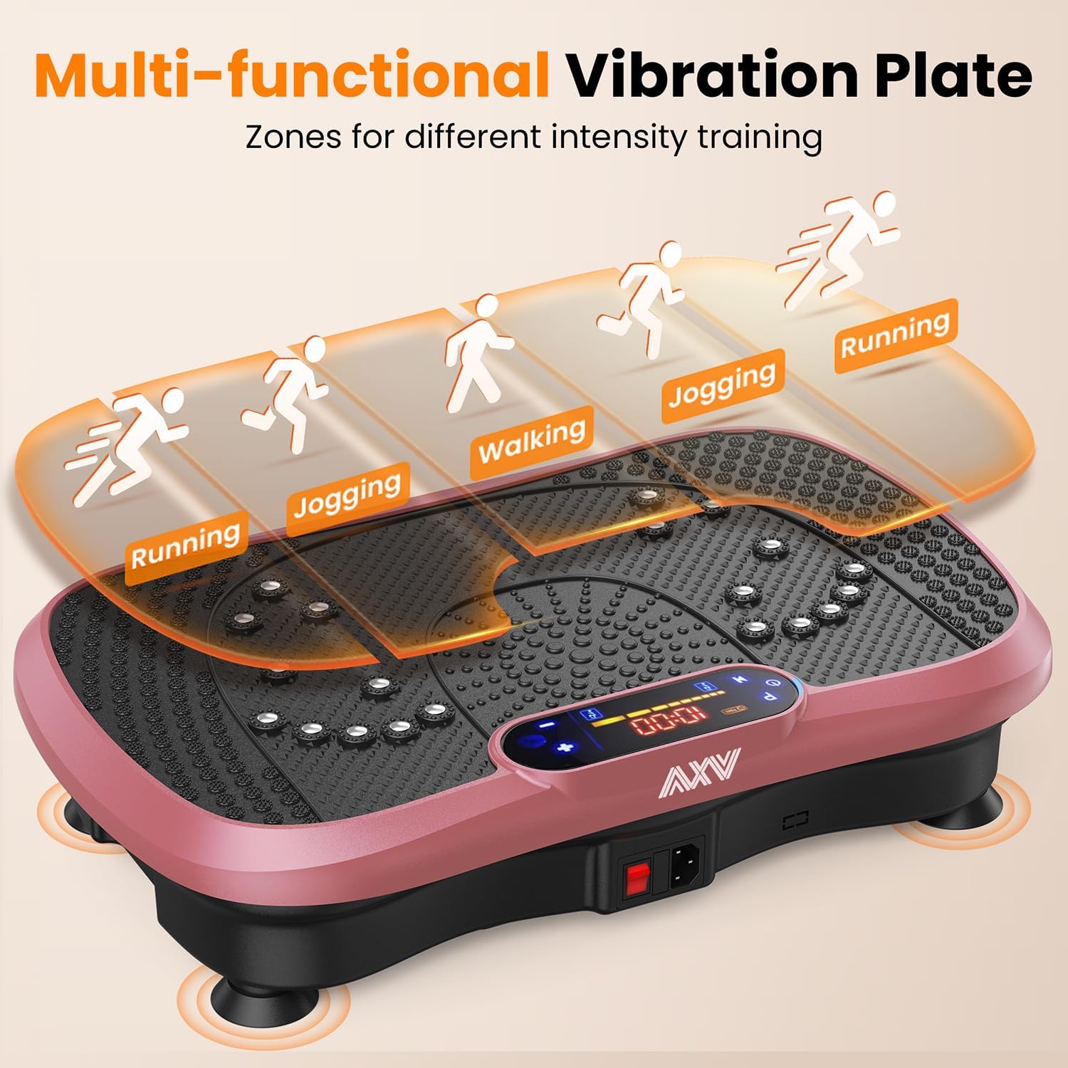 AXV Vibration Plate Fitness Platform Exercise Machine Vibrating Lymphatic Drainage Shaking Full Body Shaker Workout Vibrate Stand Shake Board Sport Gym for Weight Loss Fat Burner for Women Men - Image 8