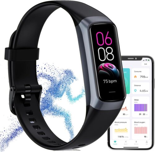 Fitness Tracker,2025 Smart Watch with Blood Pressure Heart Rate & Sleep Monitor IP67 Waterproof Step Calorie Counter Pedometer Fitness Activity Watch Health Watch for Android iOS Phone Men Women