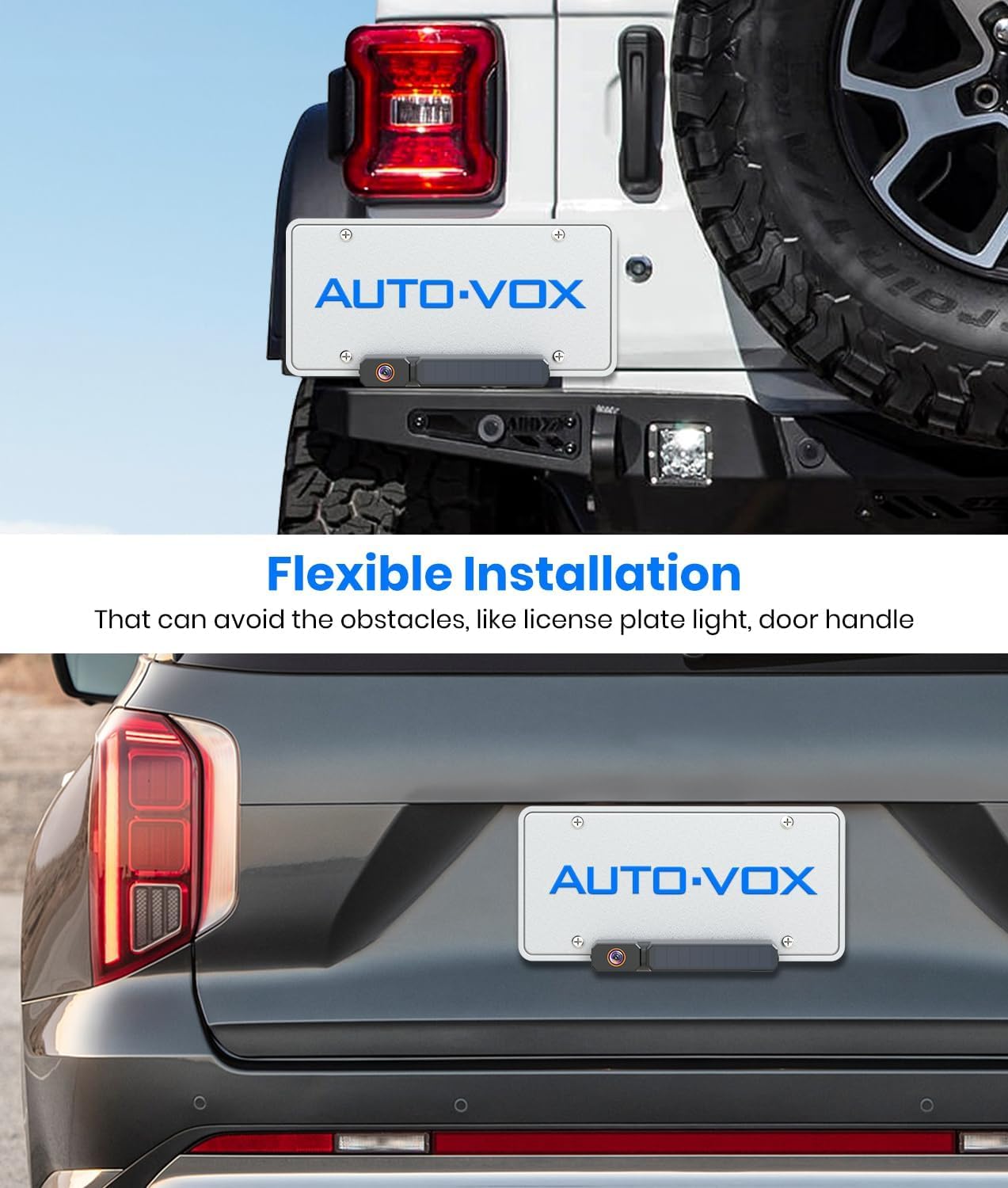 AUTO-VOX Solar Wireless Backup Camera with 5" 1080P Monitor: 5000mAh Battery 2 Mins DIY Installation & 2 Split Screen Back Up Camera, IP69K Waterproof Reverse Camera for Car, Van, SUV, Truck, Trailer - Image 7