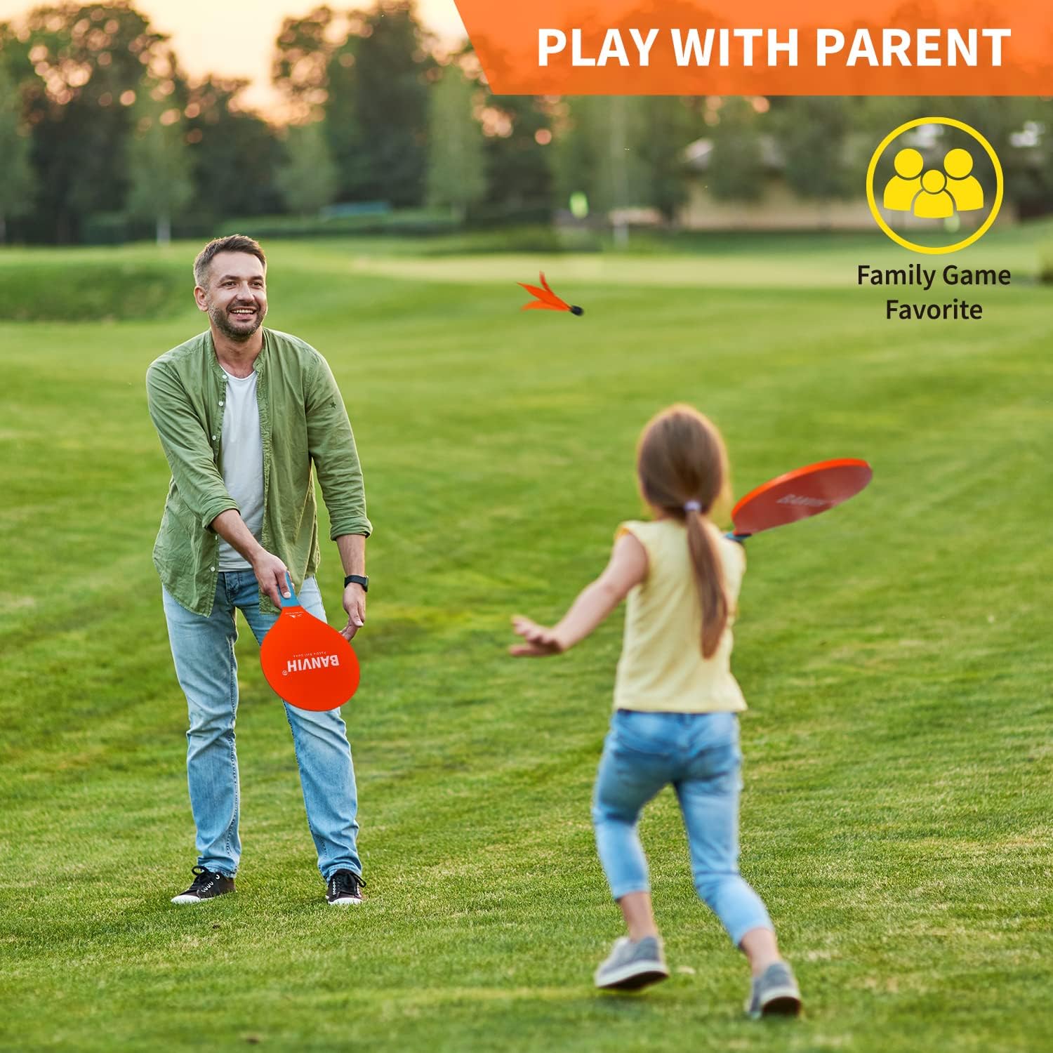 Banvih Badminton Set 4 Rackets, Paddle Ball Outdoor Games for Kids Teens Adults and Family, Sports Beach Toys - for Yard, Lawn, Camping Games Essentials - Image 6