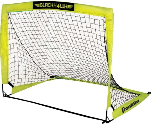 Franklin Sports Blackhawk Backyard Soccer Goal – Portable Pop Up Soccer Nets – Youth + Adult Folding Indoor + Outdoor Goals – Multiple Sizes + Colors – Perfect for Games + Practice