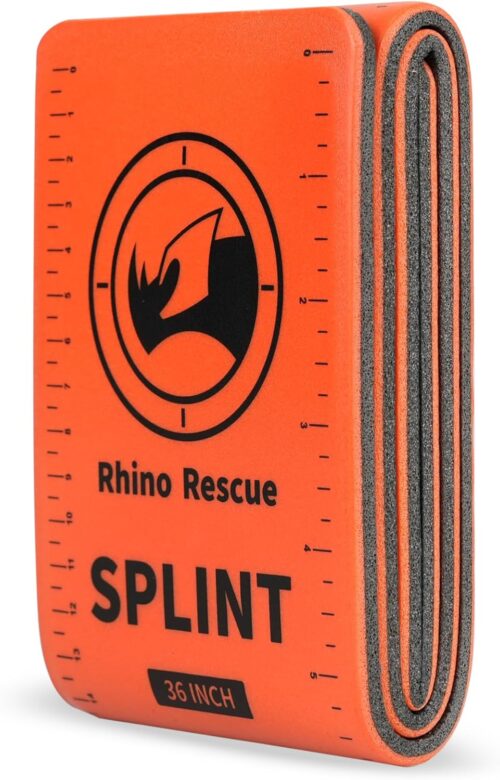 RHINO RESCUE First Aid Splint 36″ X 4.3″ Orange-Gray, Keep Bones in Position (1, Folded)