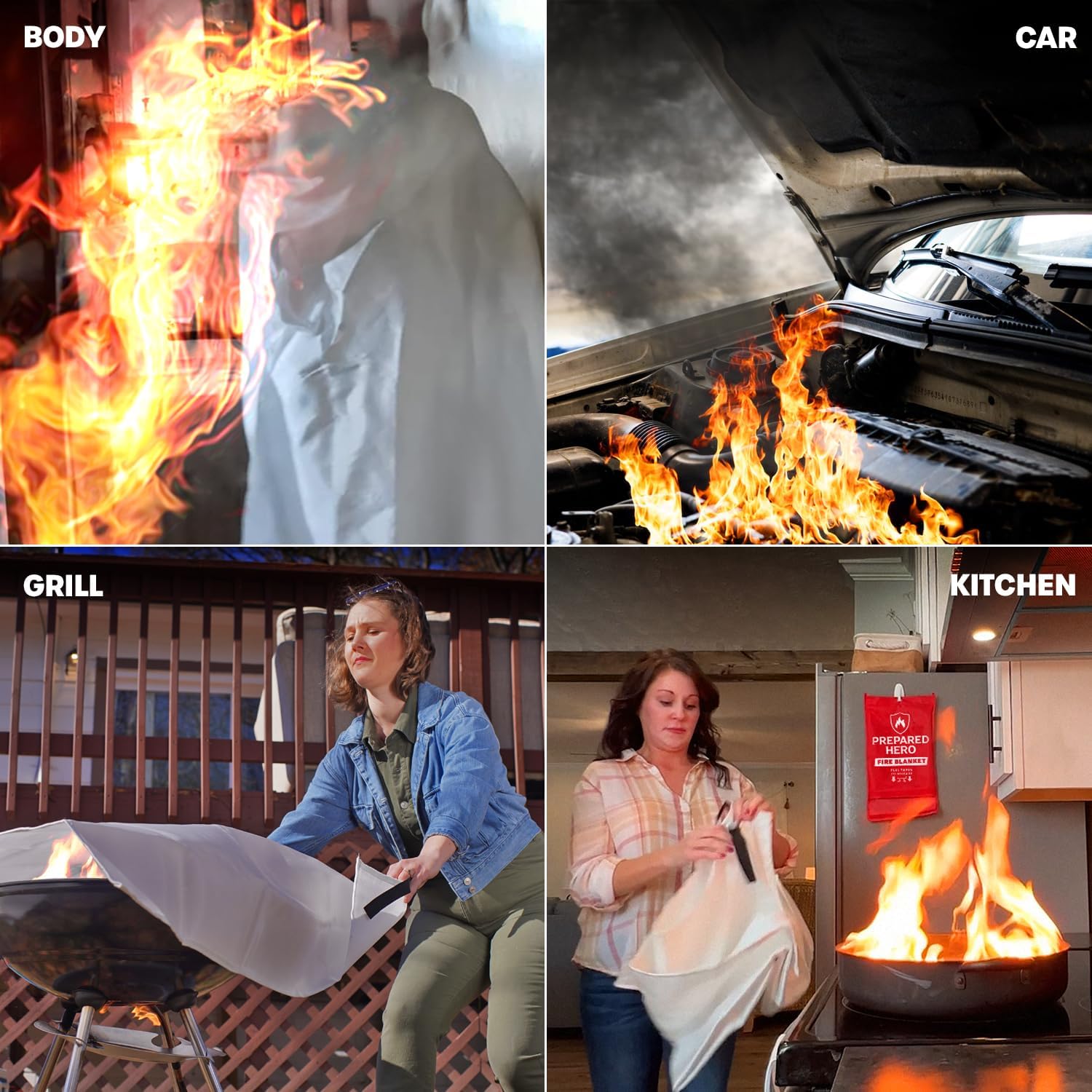 Prepared Hero Emergency Fire Blanket - 2 Pack - Fire Suppression Blanket for Kitchen, 40” x 40”, for Home, Fiberglass Fire Blanket. - Image 6