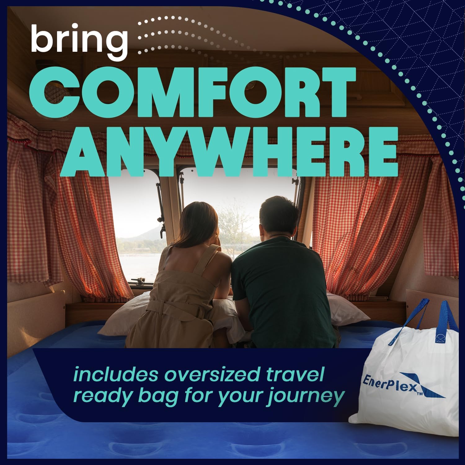 EnerPlex Dual Pump Luxury Queen Size Air Mattress Airbed with Built in Pump Raised Double High Queen Blow Up Bed for Home Camping Travel 2-Year Warranty - Image 5