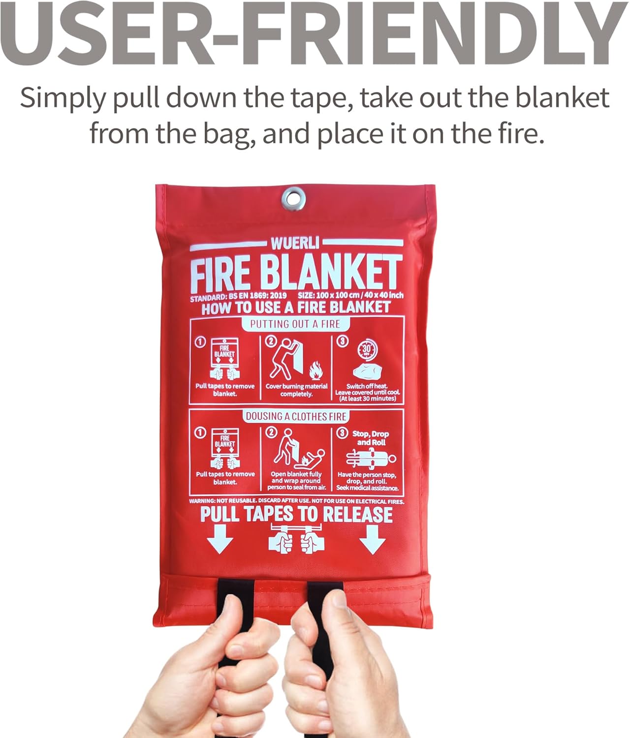 Fire Blanket for Home and Kitchen,40" x 40",4 Pack,Emergency Fire Blanket - Image 4