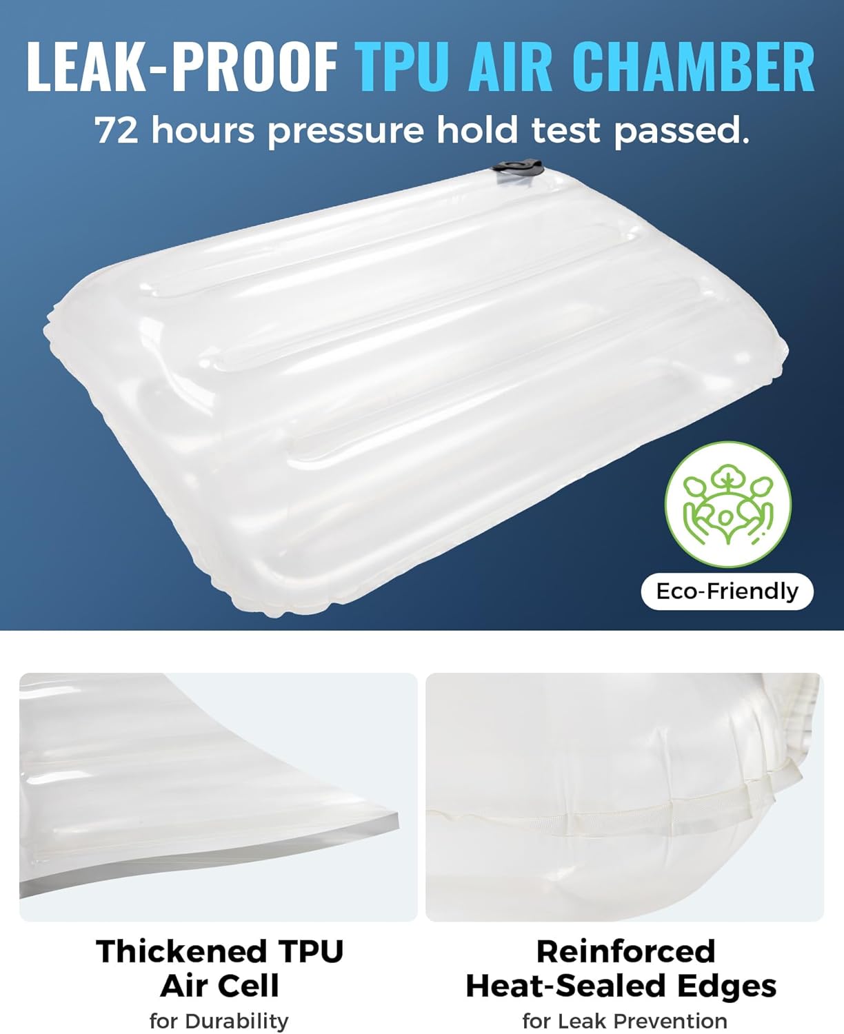 KingCamp Camping Pillow, Extra Large Inflatable Travel Pillow with Air Chamber & Removable Memory Foam Cover Lightweight & Super Comfort for Tent Road Trip Airplane Sleeping Solution Backpacking - Image 4