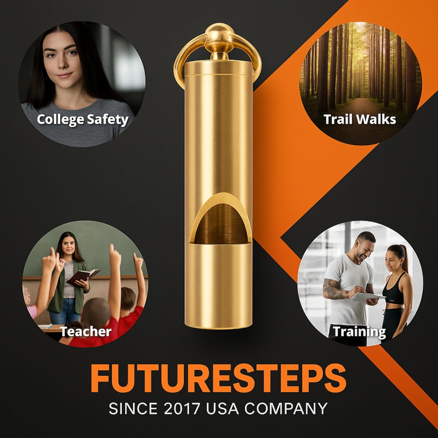 Loudest Brass Whistle Best Premium Emergency Whistle 125db+ One Piece Outdoor Survival Whistle On Key-Chain or Hang Around Your Neck and Carry it Anywhere! - Image 4