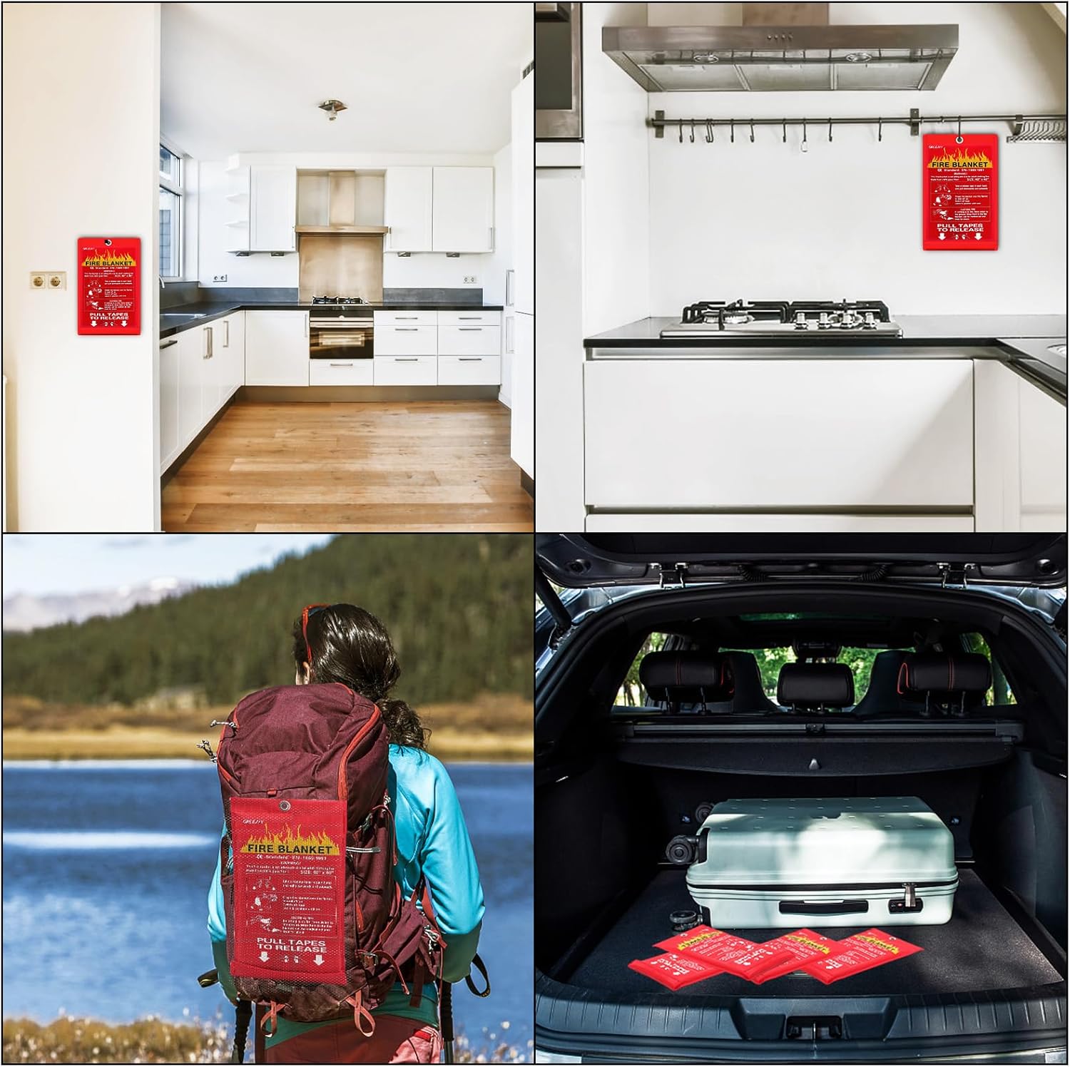 Fire Blanket - 2 Pack - 40" x 40" Emergency Fire Blanket for Home and Kitchen, Camping, Grill, Kitchen, Home, Car, School, Warehouse - Image 6