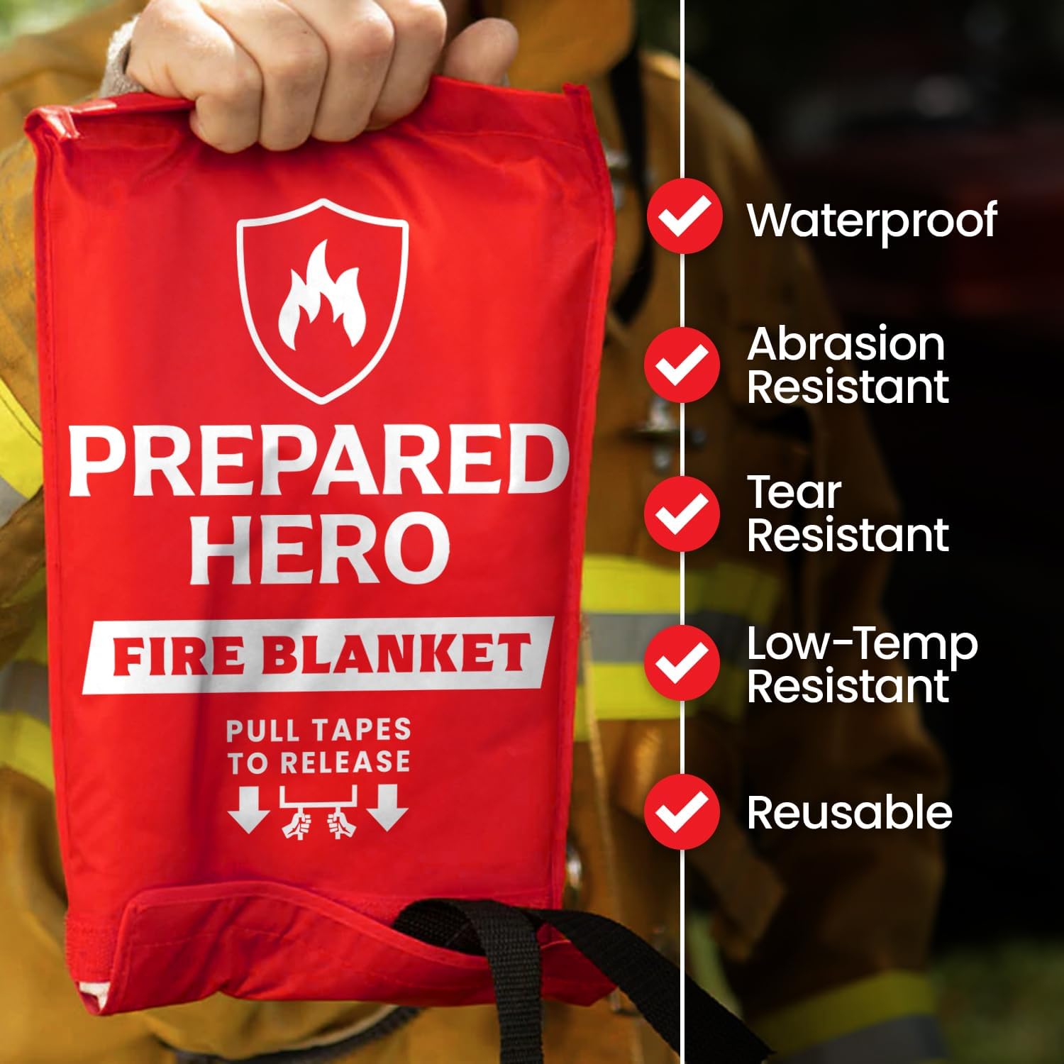 Prepared Hero Emergency Fire Blanket - 2 Pack - Fire Suppression Blanket for Kitchen, 40” x 40”, for Home, Fiberglass Fire Blanket. - Image 3
