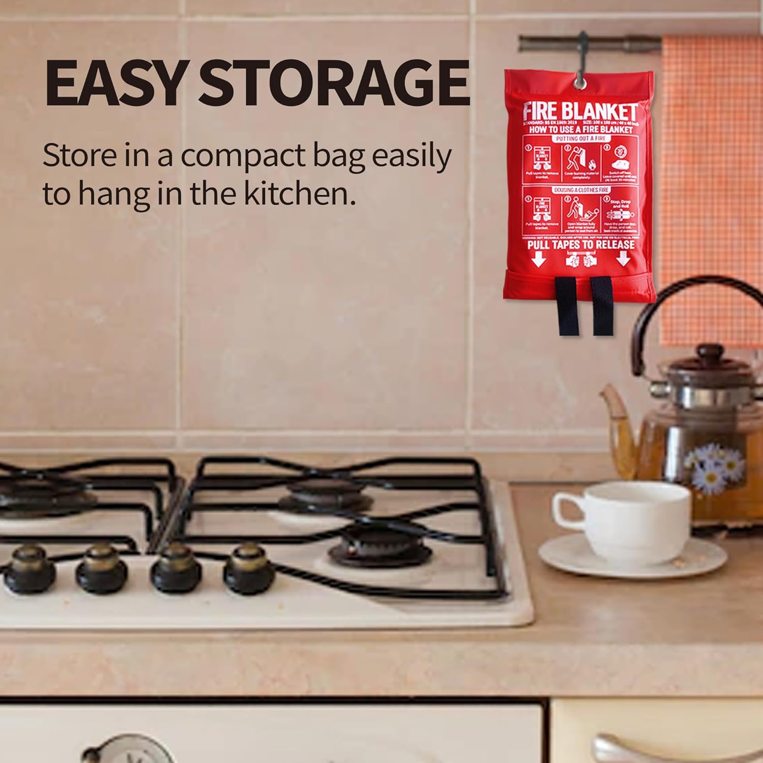 Fire Blanket for Home and Kitchen,40" x 40",4 Pack,Emergency Fire Blanket - Image 2