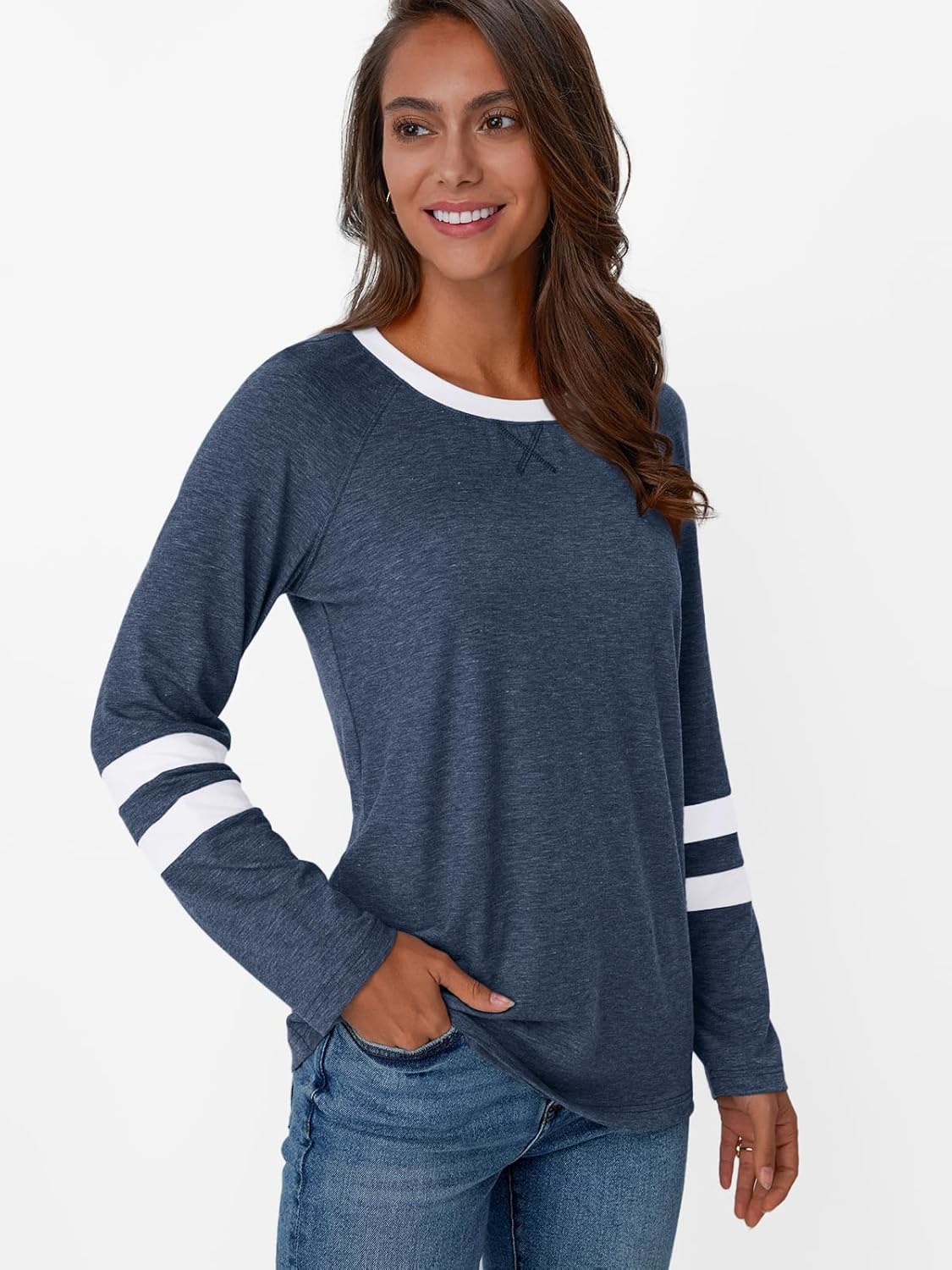 AUTOMET Womens Long Sleeve Shirts Color Block Casual Crewneck Tops Tshirt Basic Tee Fall Fashion Clothes Trendy Outfits - Image 3