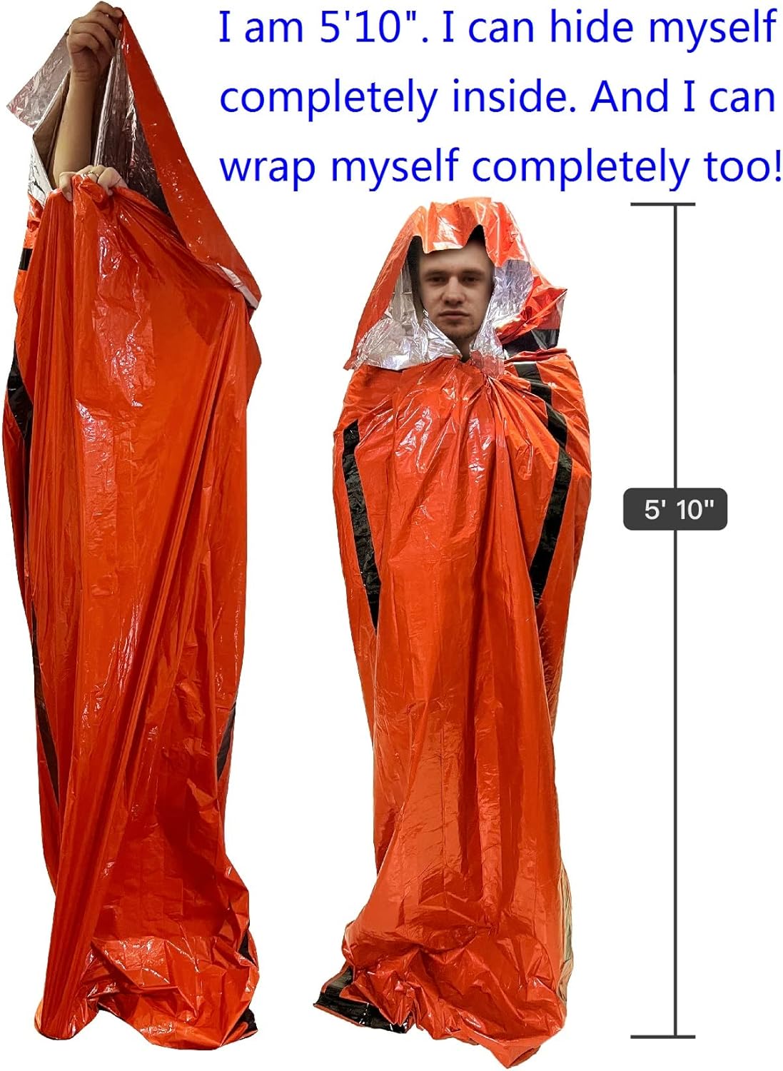 Emergency Sleeping Bags 2 Pack | Portable Emergency Blanket Survival Gear - Image 3