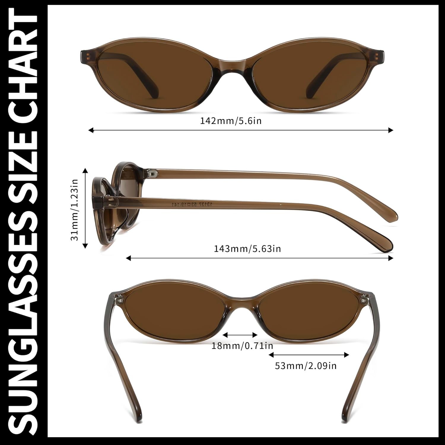 Retro Oval Sunglasses for Women Small Cat Eye Sun Glasses Womens Trendy Y2K Narrow Shades UV400 Protection CL009 - Image 3