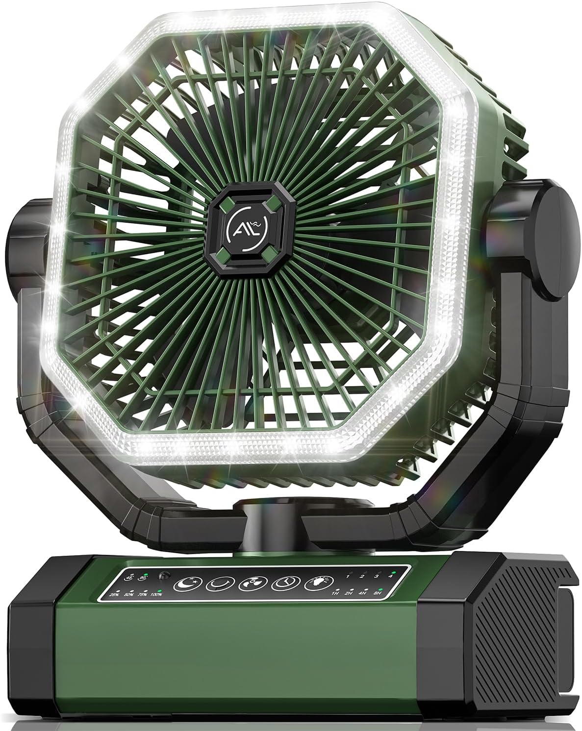 Portable Fan 24000mAh Battery Powered with Remote & LED, 4 Speed Strong Airflow, Desk/Camping/Outdoor/Gym Fan for Office Travel Treadmill Camping Gear