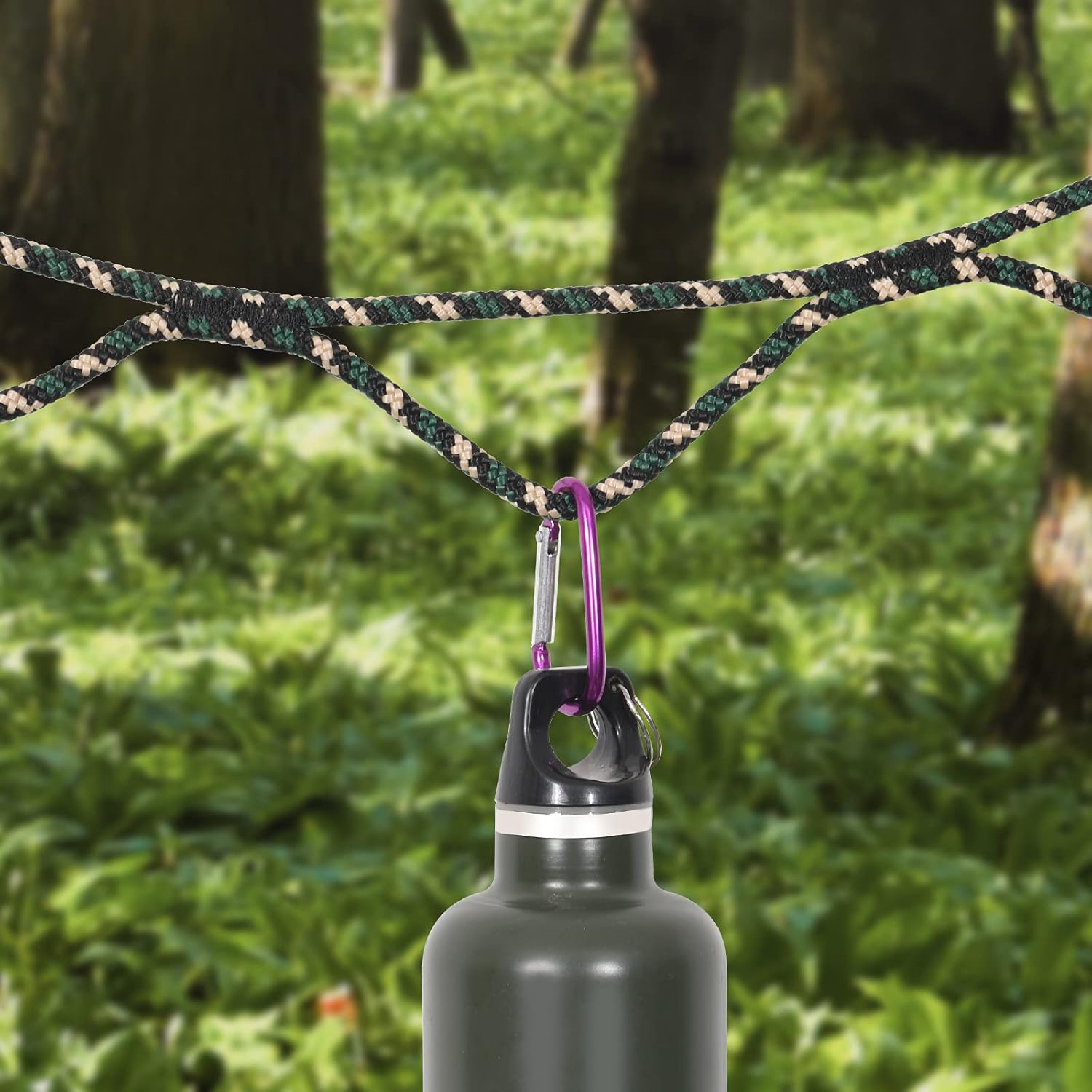 Roptat Campsite Storage Strap with 12 PCS Buckles&6 Clothes Pins Clothesline Hanging Gear for Tent Campers Car Camping Garden Supplies Family RV Trailer Hanging Gear (with Buckles) - Image 4