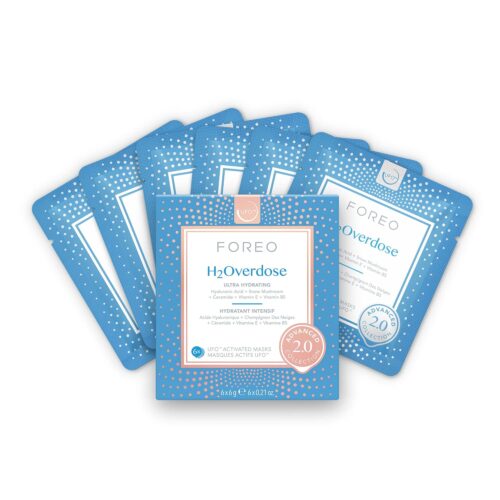 FOREO H2Overdose Advanced Collection 2.0 UFO-Activated Facial Mask – Hydrating Facial – Beauty & Personal Care – Hyaluronic Acid & Vitamin E – For All Skin Types – Dry skin & Flaky Skin – 6 pcs
