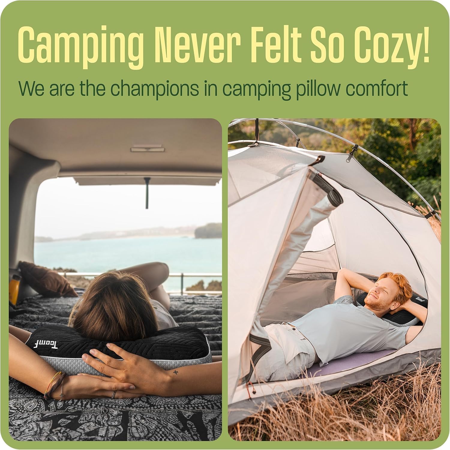 Camping Pillow: Dual Cover, Memory Foam Travel Pillow, Medium Firm Camp Pillow, Camping Pillows for Sleeping, 5 Layers for Support, Small Travel Pillow,Small Portable Pillow 10x16 Inches (Black) - Image 4