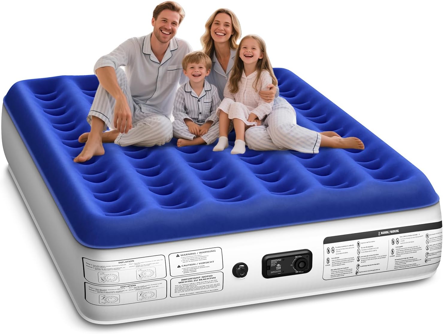 Queen Air Mattress with Built in Pump Luxurious Comfort Raised Inflatable Mattress Queen Airbed Blow Up Mattress for Home and Guests 80"*60"*13" Air Bed 2 Mins Fast Inflate/Deflate 660 lbs Max