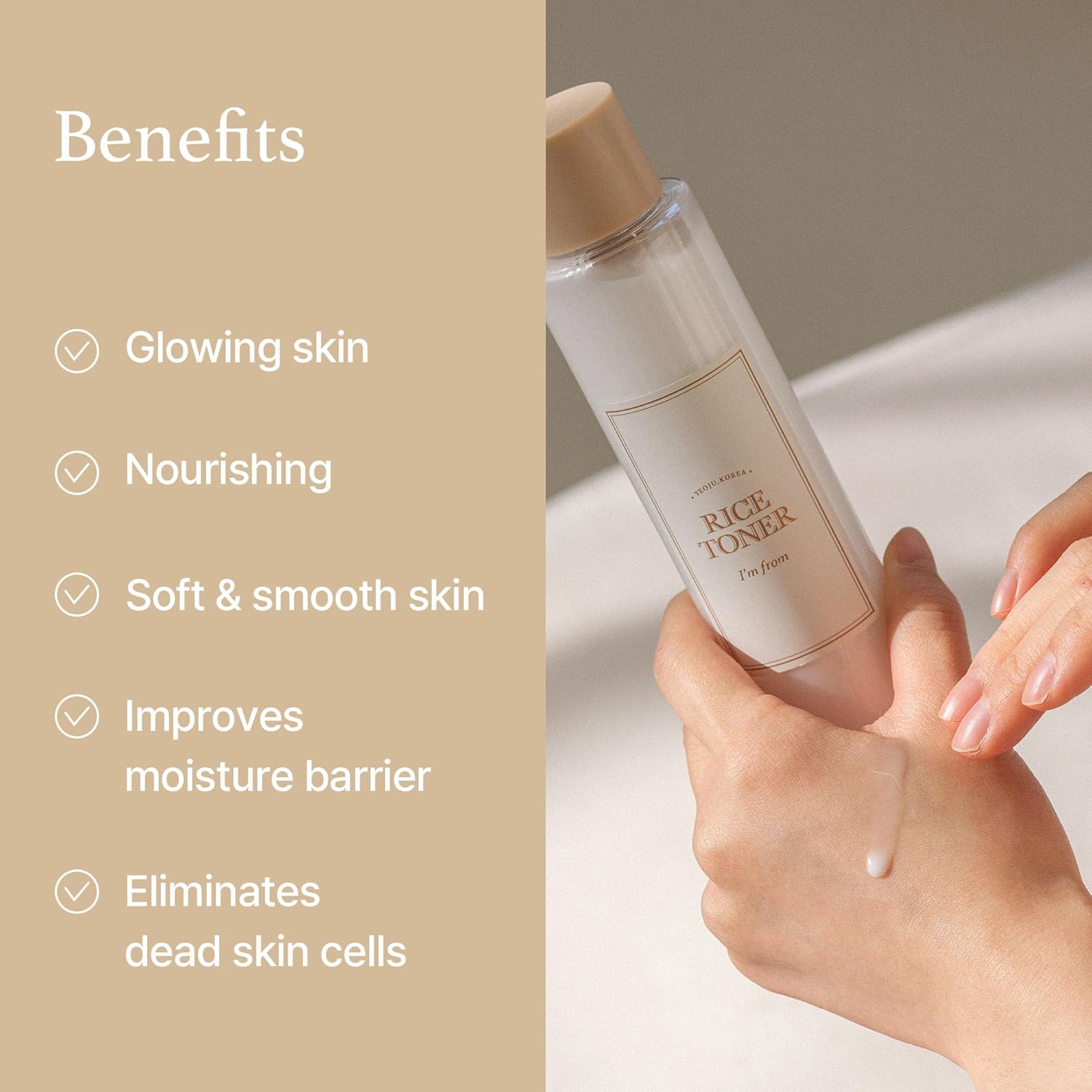 I'm from Rice Toner for Sensitive Skin, Rice Extract from Korea, Glow Essence with Niacinamide, Hydrating, Vegan, Alcohol Free, Fragrance Free, Peta Approved, K Beauty Toner, 5.07 Fl Oz - Image 6