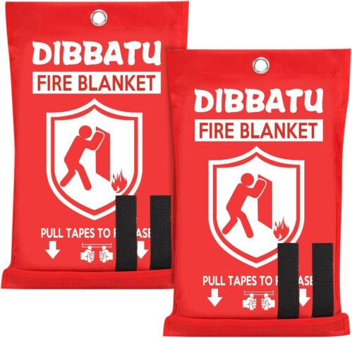 DIBBATU Fire Blanket for Home and Kitchen, Fire Blankets Emergency for Home, Emergency Fire Blankets Retardant for House, Fireproof Blanket, Survival FireBlanket for Kitchen,Fireplace, Grill, BBQ