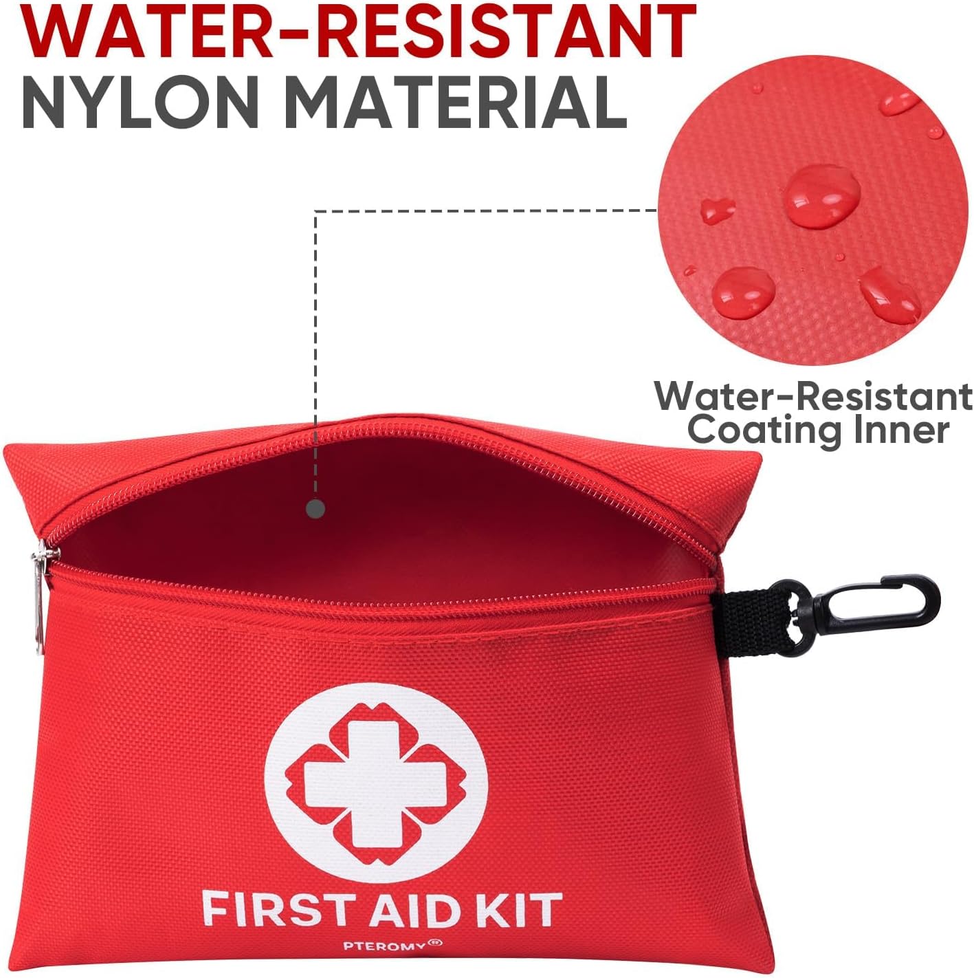 PTEROMY 150 Piece Mini First Aid Kit, Portable Small Emergency Kits Compact 1st Aid Kit for Car, Travel, Home, Camping, Outdoor, Hiking - Image 2