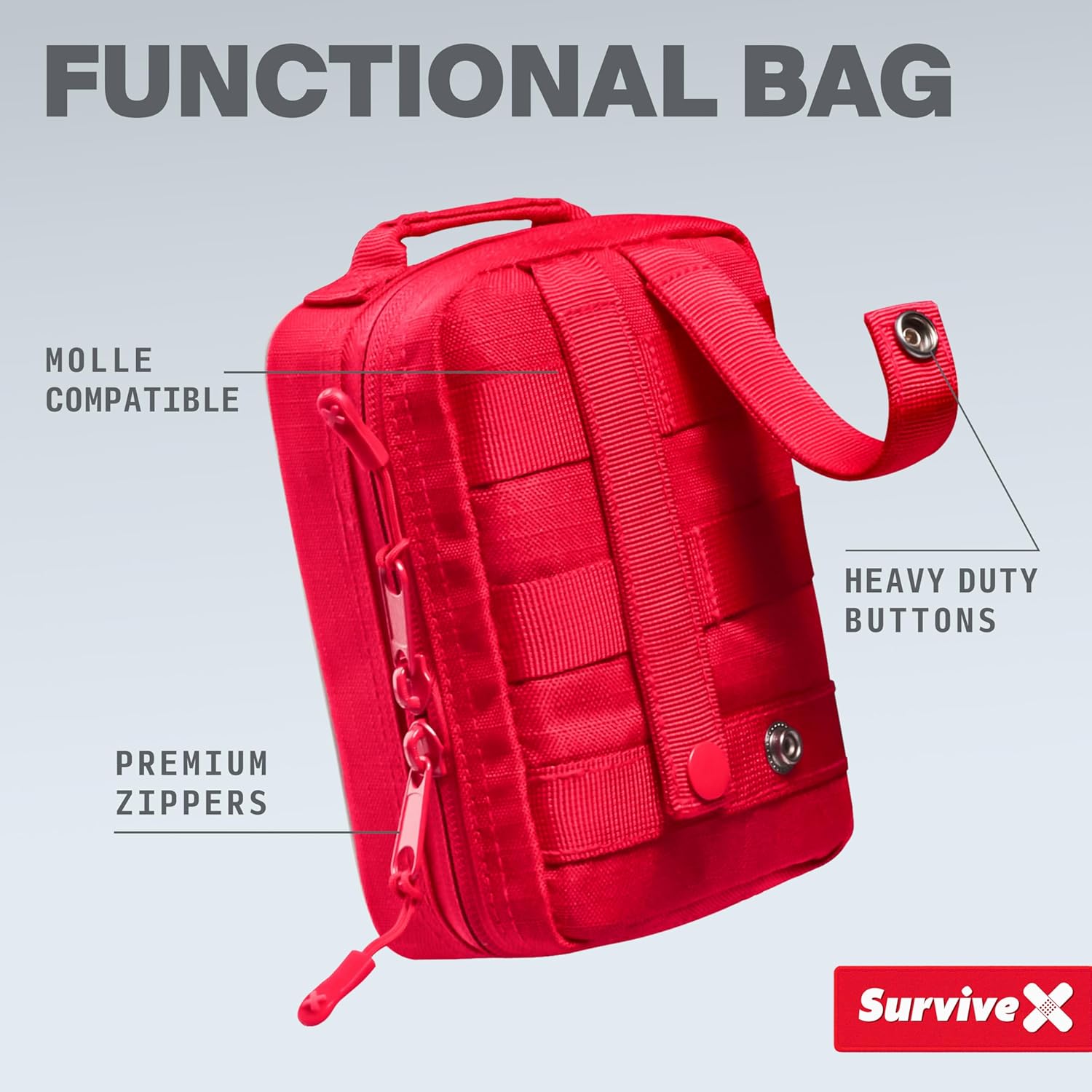 Small First Aid Kit for Car, Travel & Home - Emergency Kit for Hiking, Camping, Backpacking and Outdoors - Includes Zip Stitch Wound Closure Strips - FSA HSA Approved - Image 5