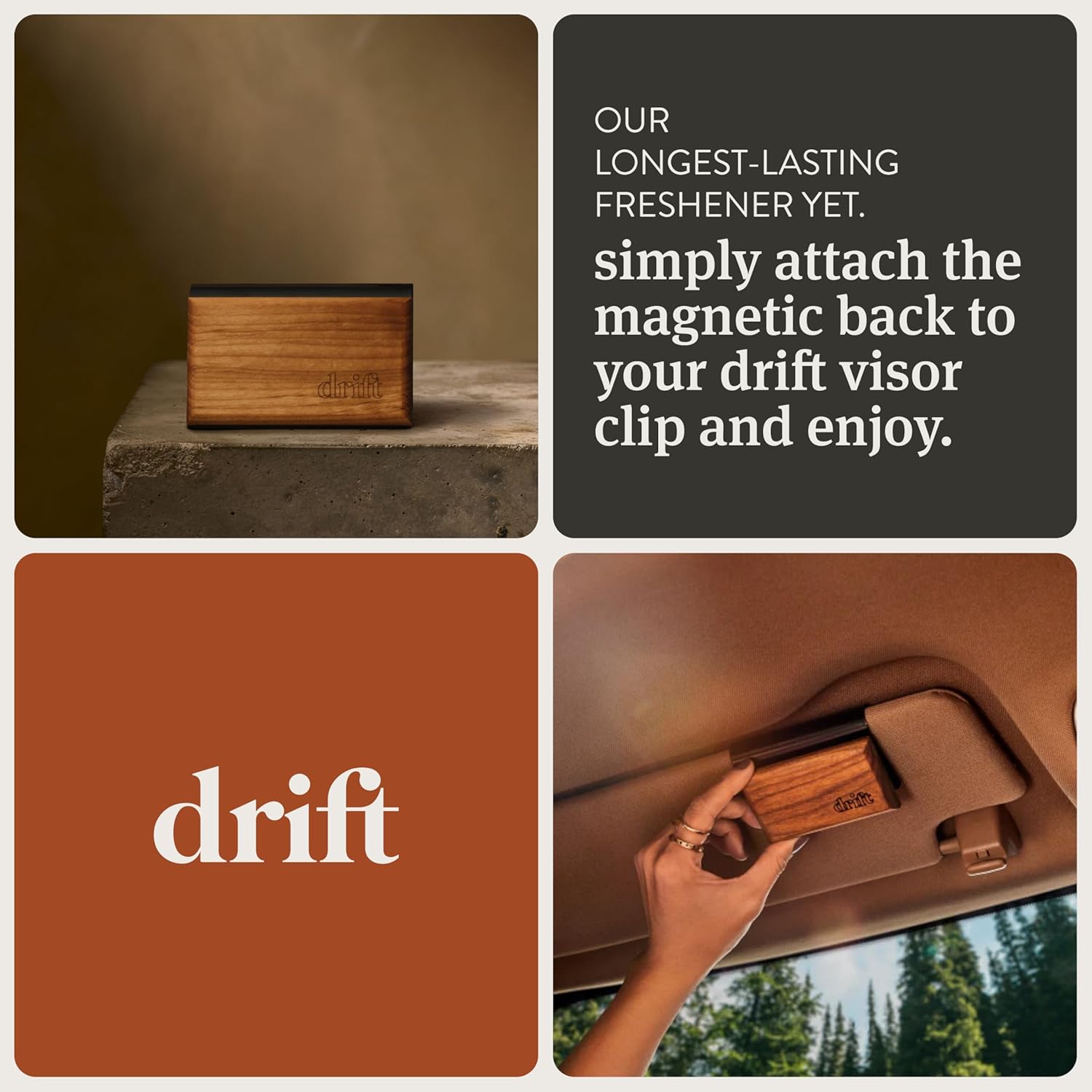 Drift Car Air Freshener - Wood Air Freshener - Car Odor Eliminator - Amber Scent Starter Kit - Image 5