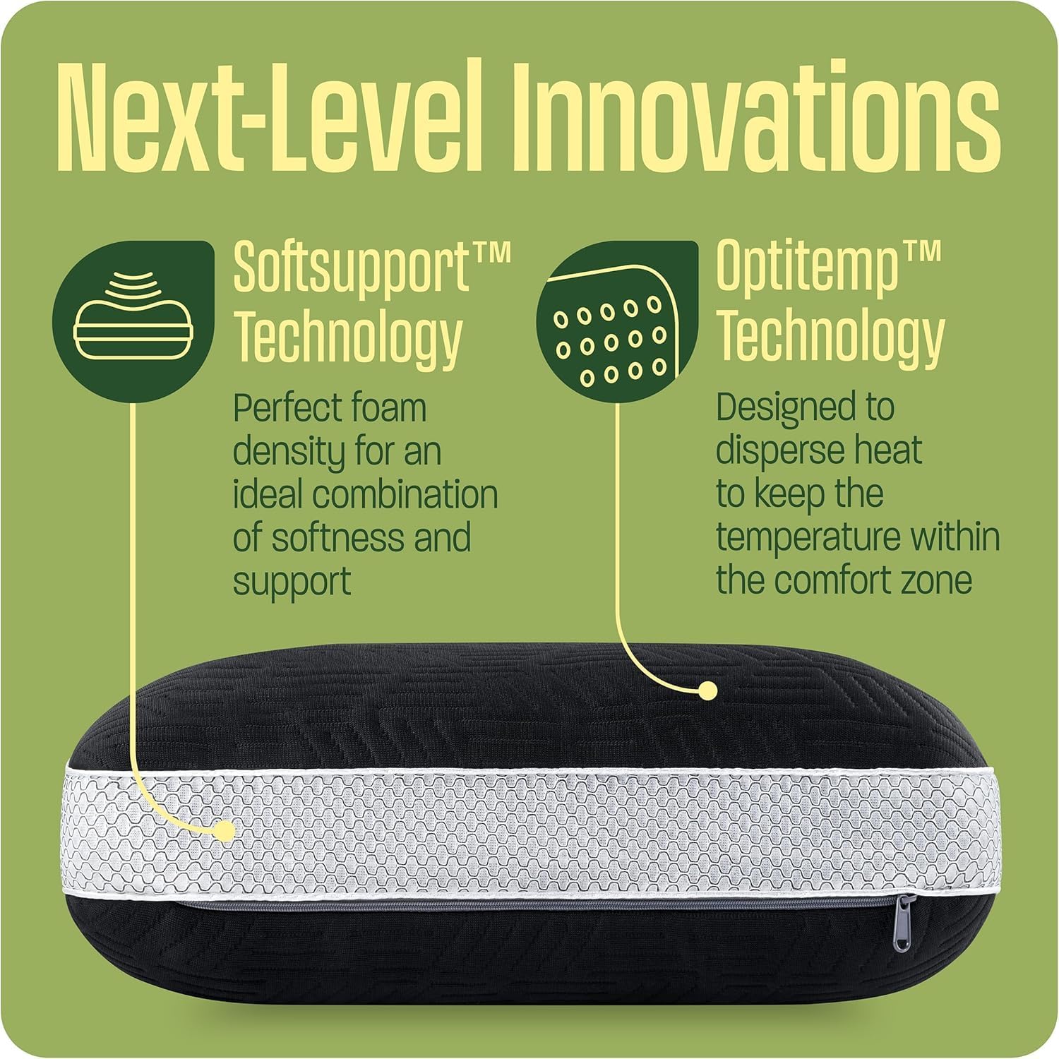 Camping Pillow: Dual Cover, Memory Foam Travel Pillow, Medium Firm Camp Pillow, Camping Pillows for Sleeping, 5 Layers for Support, Small Travel Pillow,Small Portable Pillow 10x16 Inches (Black) - Image 7