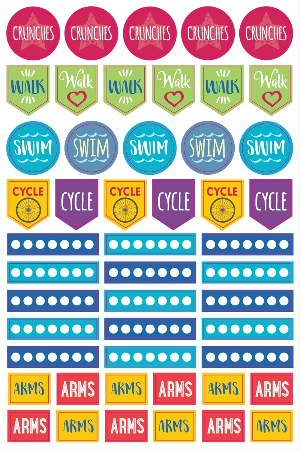 Essentials Health & Fitness Planner Stickers (Set of 325 Stickers) - Image 14