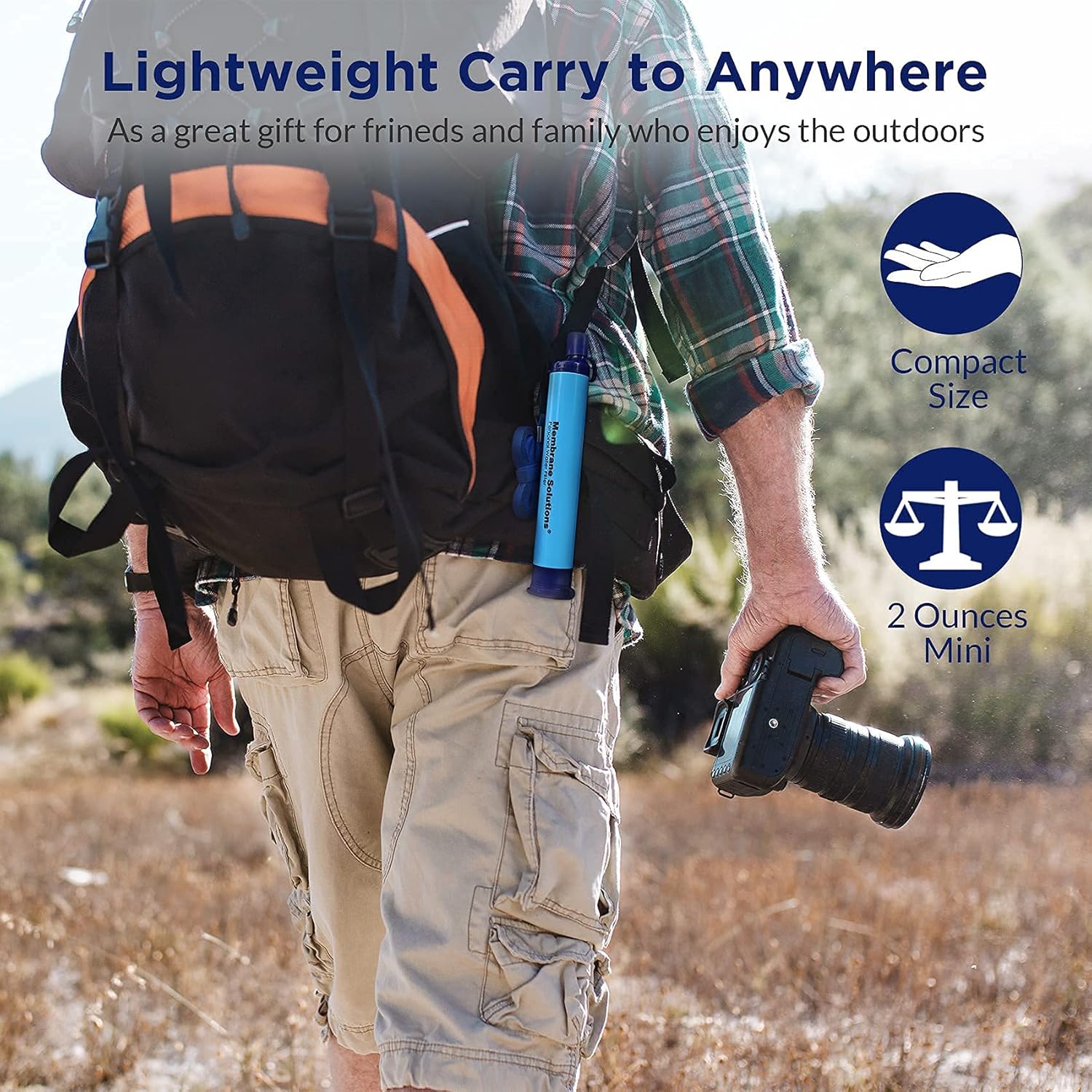 Membrane Solutions Straw Water Filter S1, NSF/ANSI 42&372&401 certificated, Survival Filtration Portable Gear, Emergency Preparedness, Supply for Drinking Hiking Camping Team Family Outing - Image 7