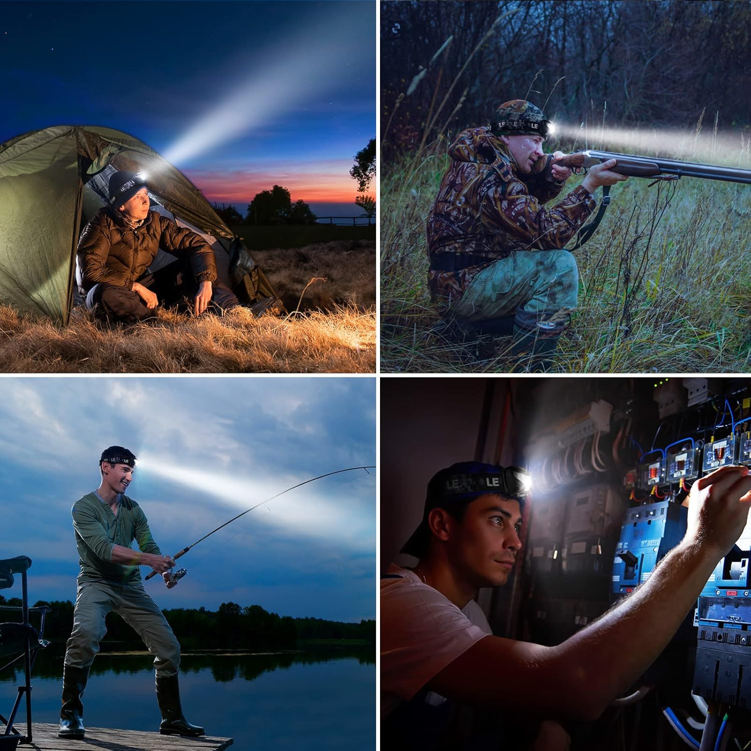 Lighting Ever LED Headlamp Rechargeable 2 Packs - Super Bright Head Lamp with 5 Modes for Camping & Hiking Gear Essentials, IPX4 Waterproof Headlight Flashlight with Red Light, USB Cable Included - Image 9