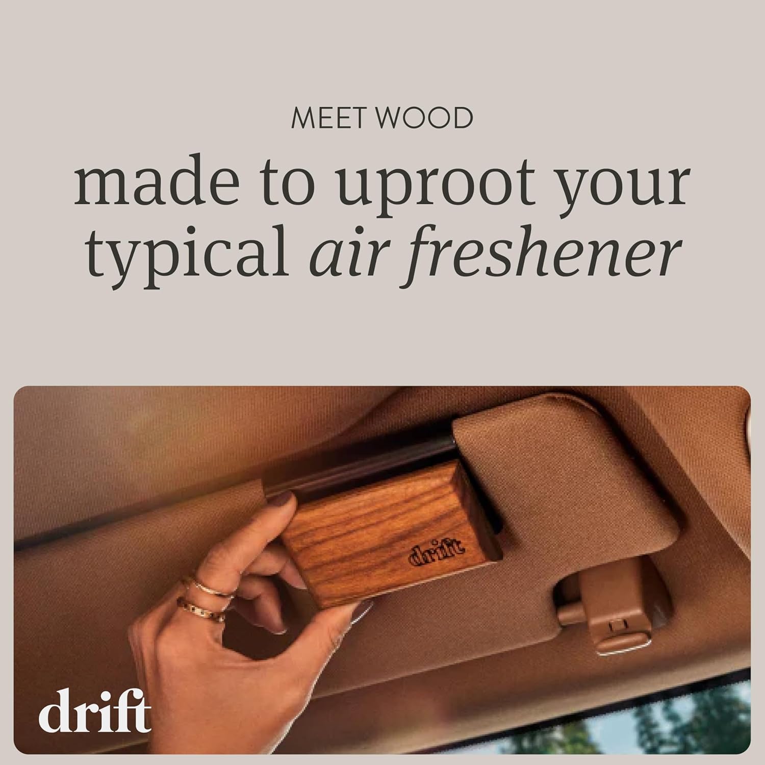Drift Car Air Freshener - Wood Air Freshener - Car Odor Eliminator - Amber Scent Starter Kit - Image 2