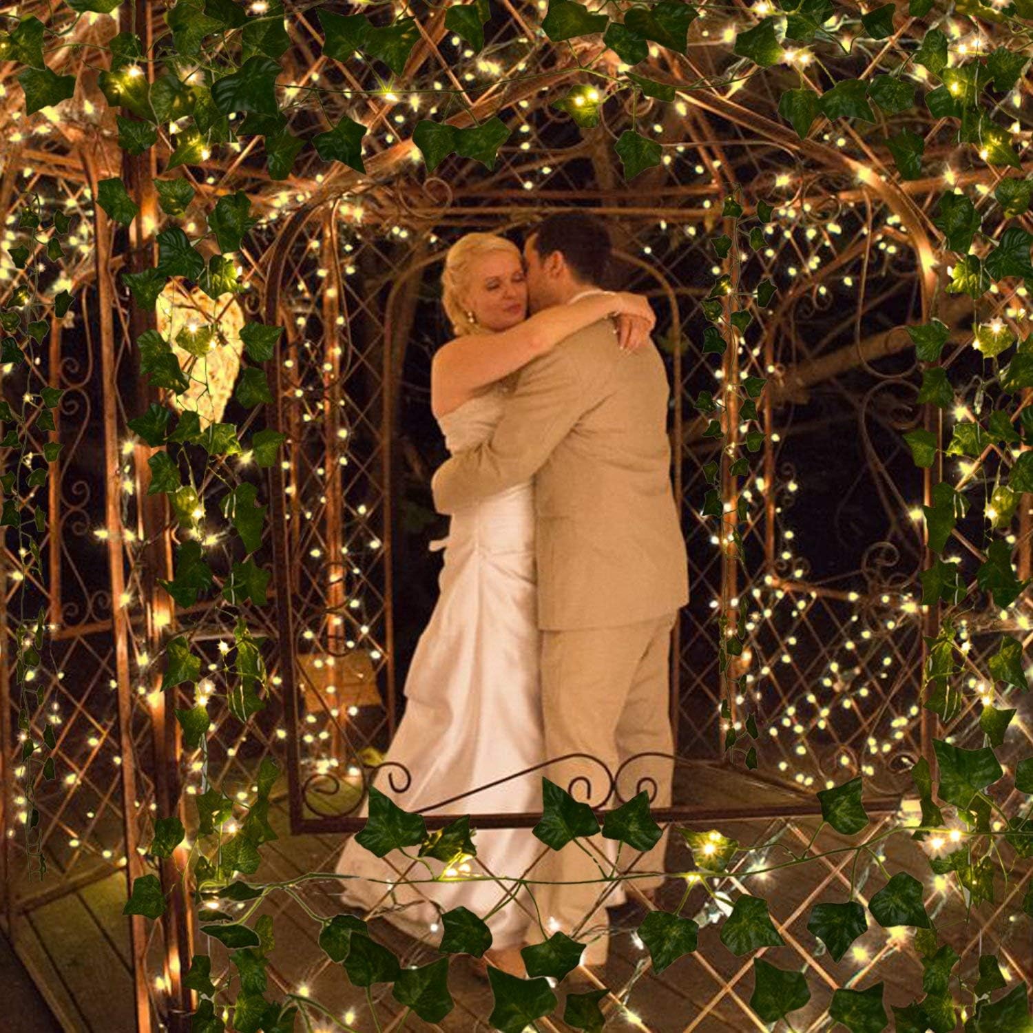 12 Pack Fake Vines for Room Decor Artificial Ivy Garland with Clip Green Flowers Hanging Plants Faux Greenery Leaves Bedroom Aesthetic Decor for Home Garden Wall Wedding - Image 9