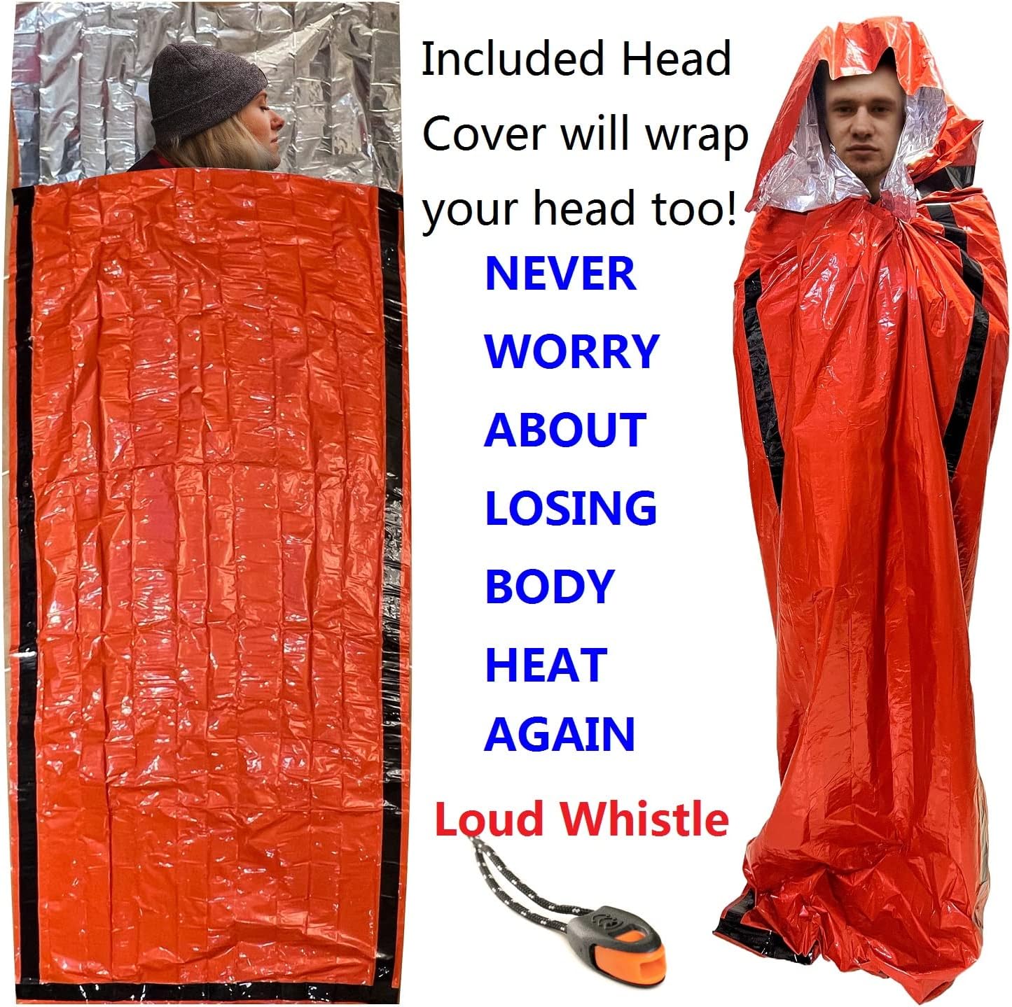 Emergency Sleeping Bags 2 Pack | Portable Emergency Blanket Survival Gear - Image 4