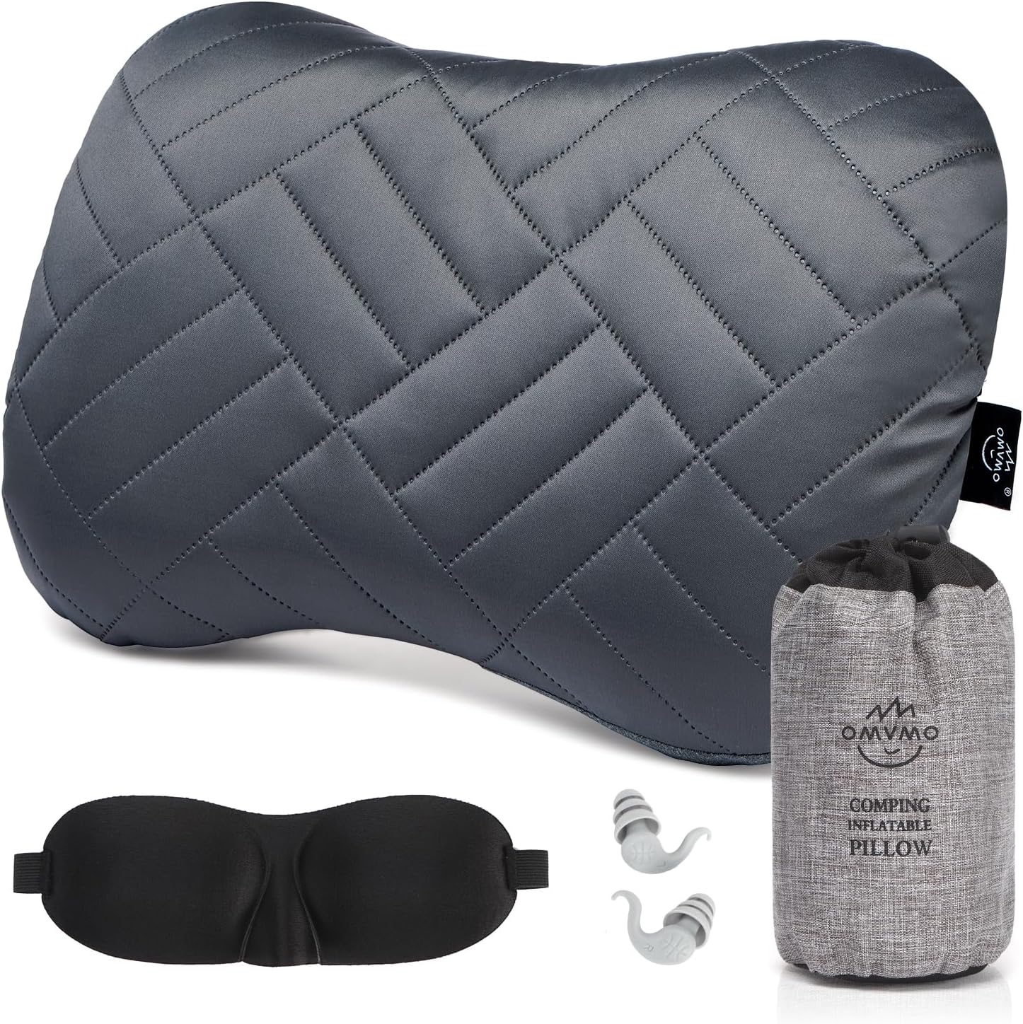 Camping Pillow with Washable Removable Cover -Ultralight Inflatable Pillow for Neck Lumbar Support with Silicone Silent Earplugs and 3D Sleep Eye Mask-Travel Air Pillows for Hiking,Backpacking - Image 8