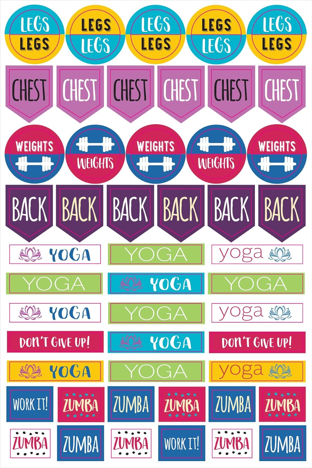 Essentials Health & Fitness Planner Stickers (Set of 325 Stickers) - Image 15