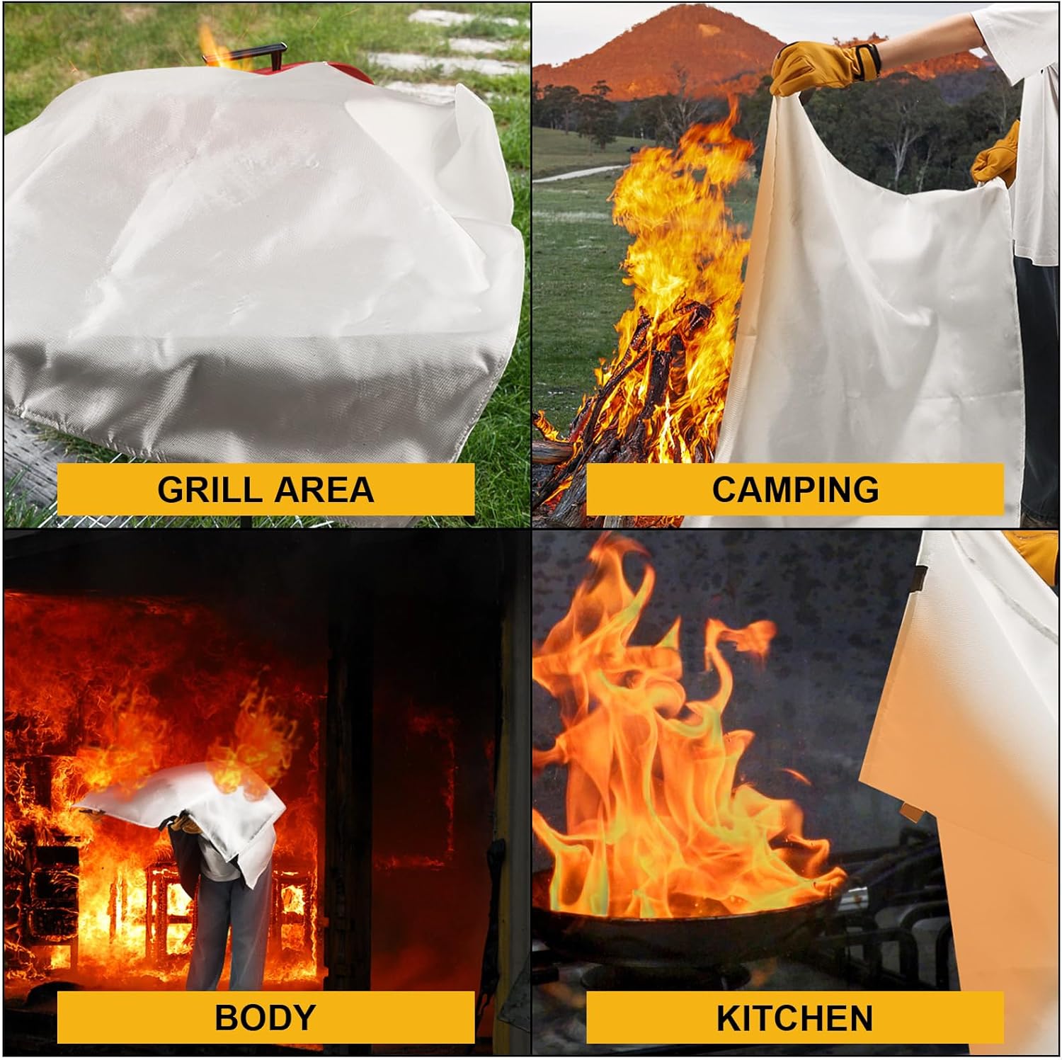 Fire Blanket - 2 Pack - 40" x 40" Emergency Fire Blanket for Home and Kitchen, Camping, Grill, Kitchen, Home, Car, School, Warehouse - Image 4