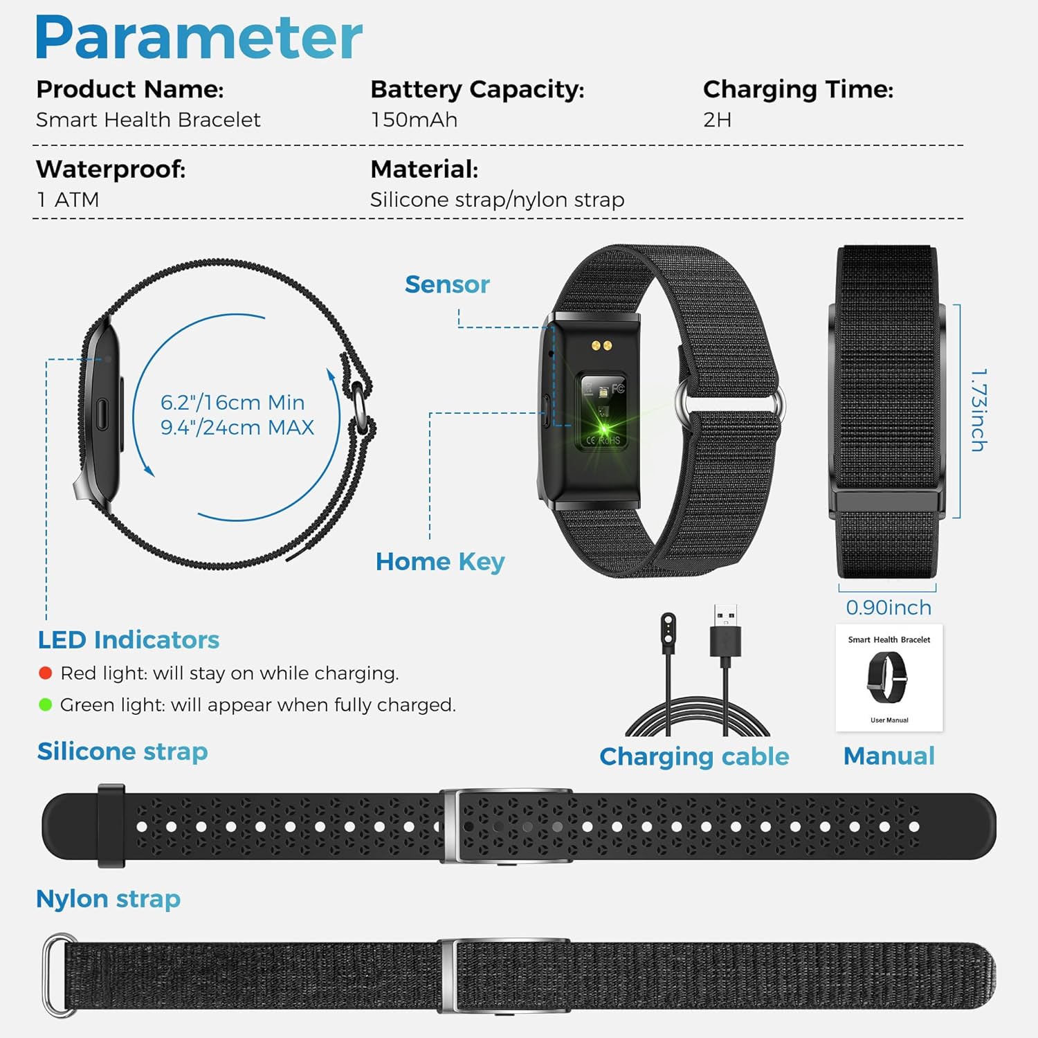 Smart Health Wristband, Wearable Health Fitness Tracker, 120+ Sports Modes, All-Day Automatic Monitoring, with Pedometer/Improve Sleep/Stress/Health, IP68 Waterproof, 2 Pack Bands, Free APP - Image 6