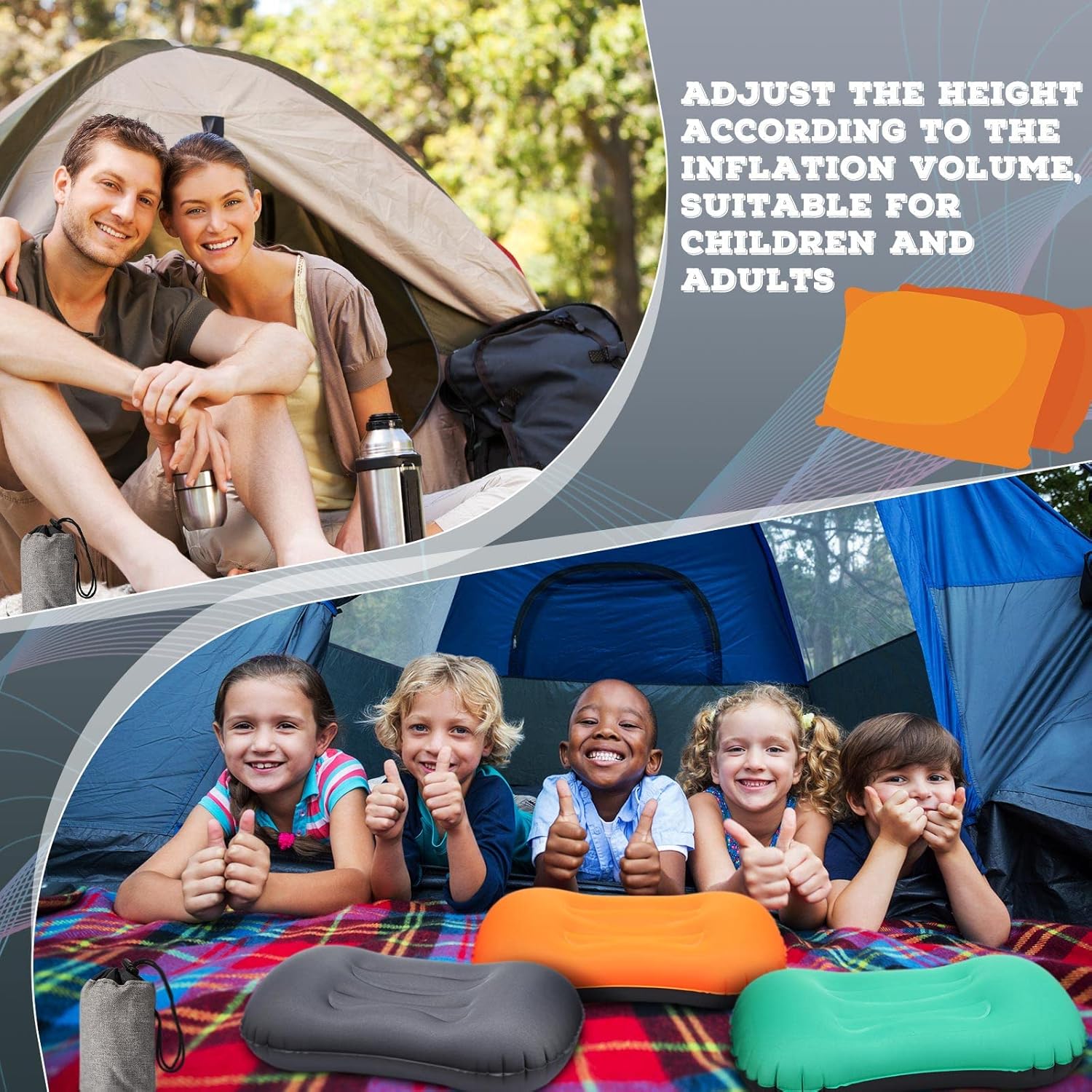 Yulejo 3 Pcs Inflatable Camping Travel Pillow Ultralight Portable Backpacking Pillow for Neck Lumbar Support Camp Hiking Sleeping, 3 Colors - Image 5