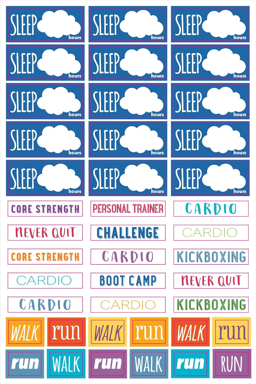Essentials Health & Fitness Planner Stickers (Set of 325 Stickers) - Image 9