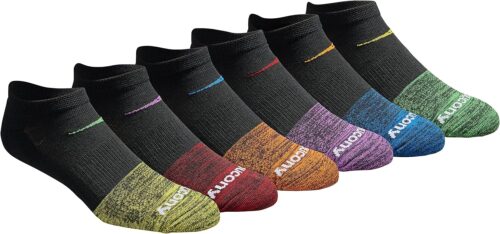 Saucony Men’s Rundry Mesh Ventilating Comfort Fit Performance No-Show Socks, Available in M-XXL (6, 12, 18 Pairs)
