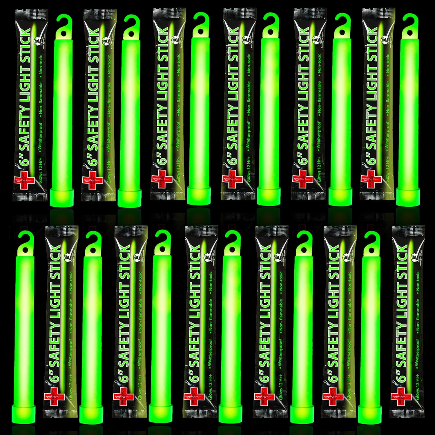 Emergency 10 Ultra Bright Green Glow Sticks - Individual Packed With Lanyard - For Camping Survival - Glow Lights for Blackouts, Hurricane and Storms- 6 Inch Chem Light Sticks with 12 Hour Duration - Image 8