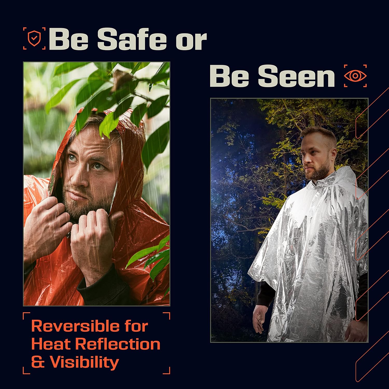 PREPARED4X Emergency Poncho and Mylar Blanket Liner - Waterproof, Wind-Resistant Outdoor Rain Poncho for Camping, Emergencies - Image 4